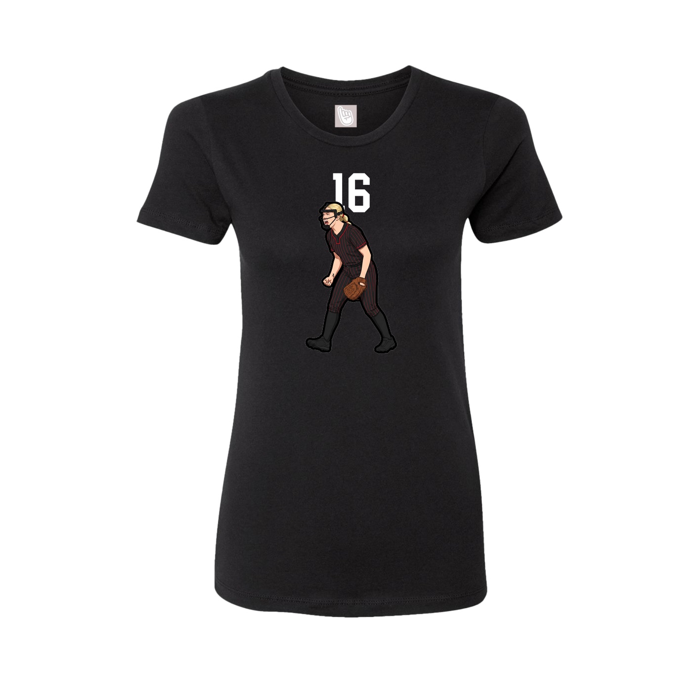 Fitted Women's Tee — Number Top in Black
