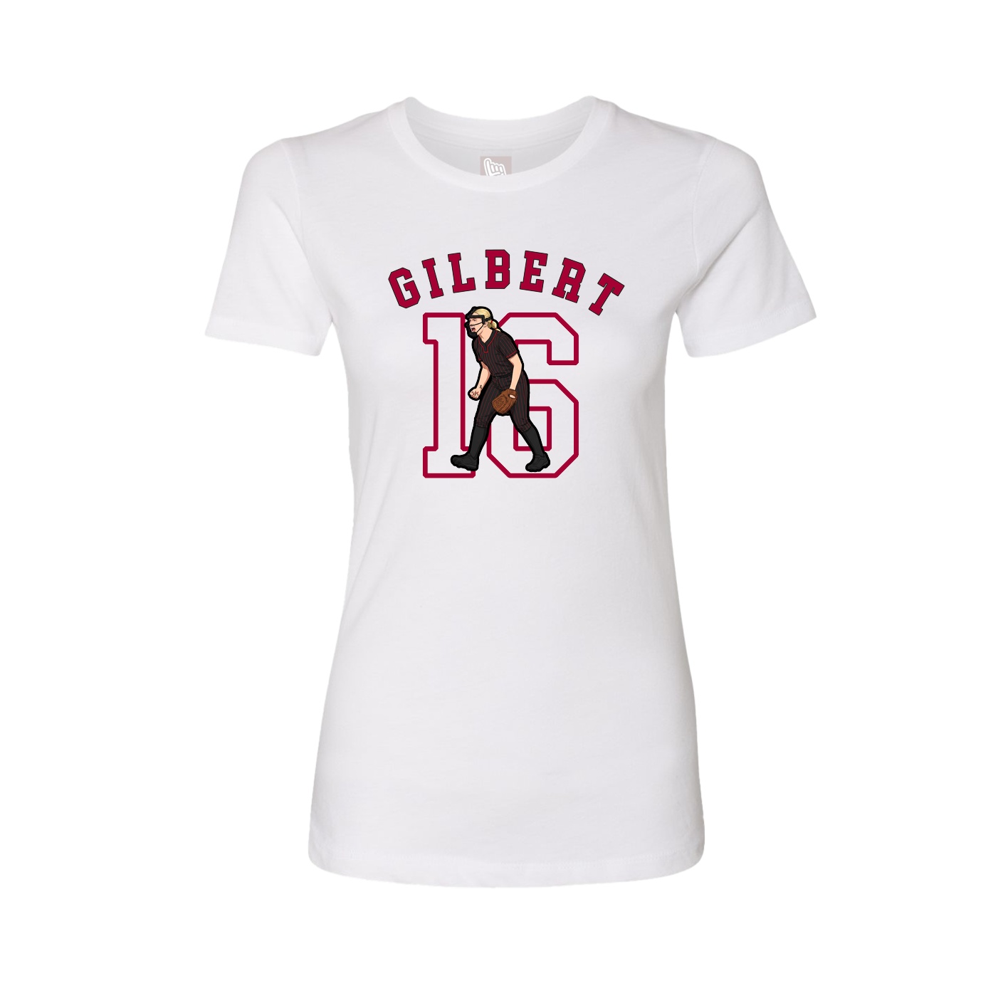 Fitted Women's Tee — Shirsey Arch in White