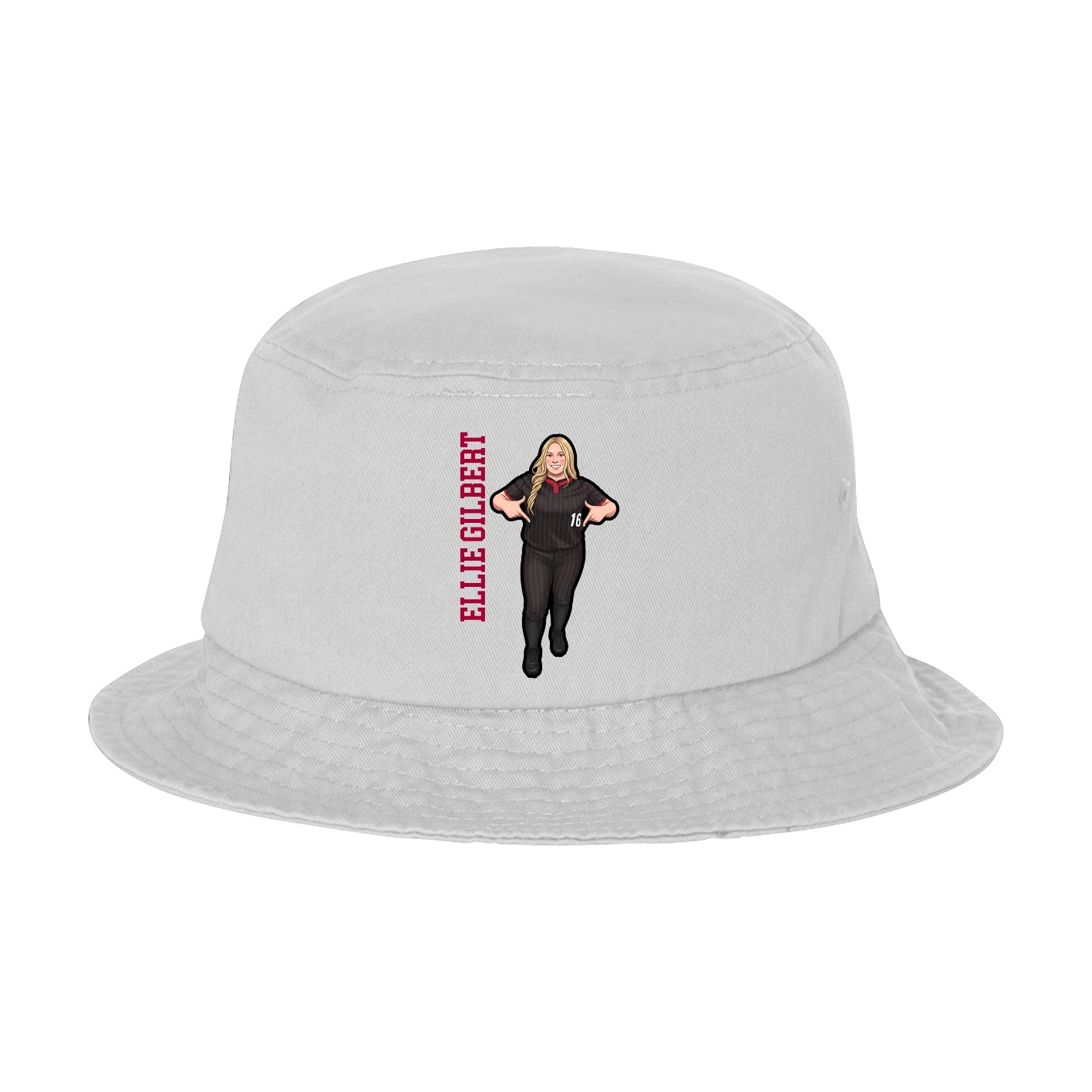 Bucket Cap — Name Vertical in White