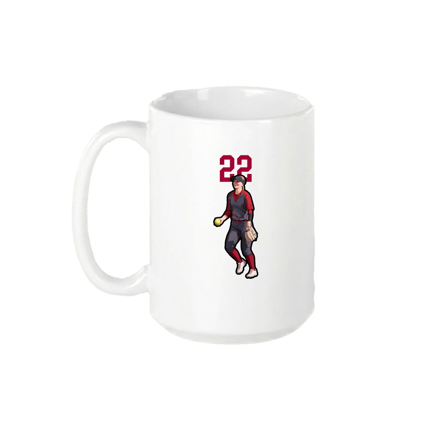 15oz Coffee Mug — Number Top in White
