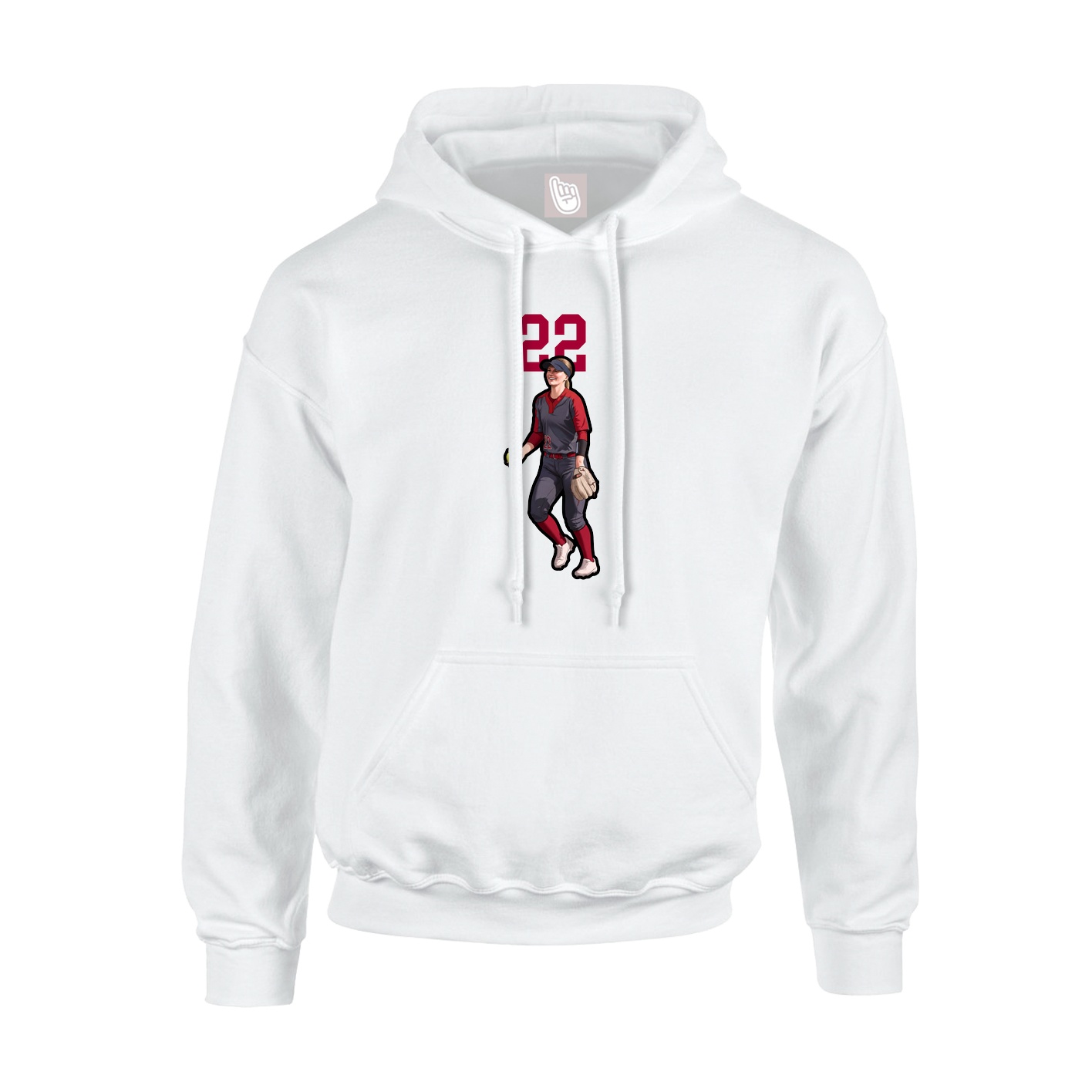 Youth Hoodie — Number Top in White