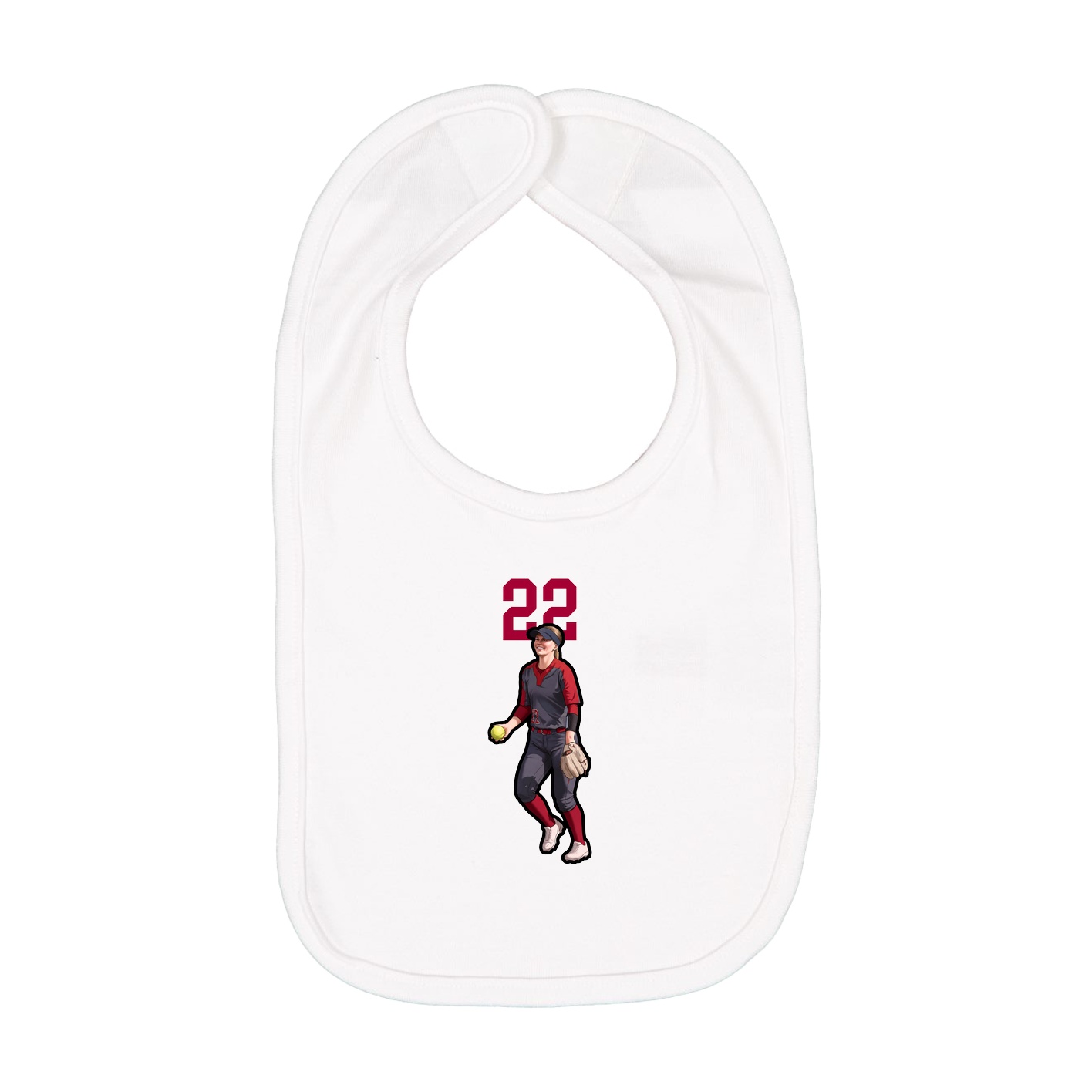 Infant Bib — Number Top in White