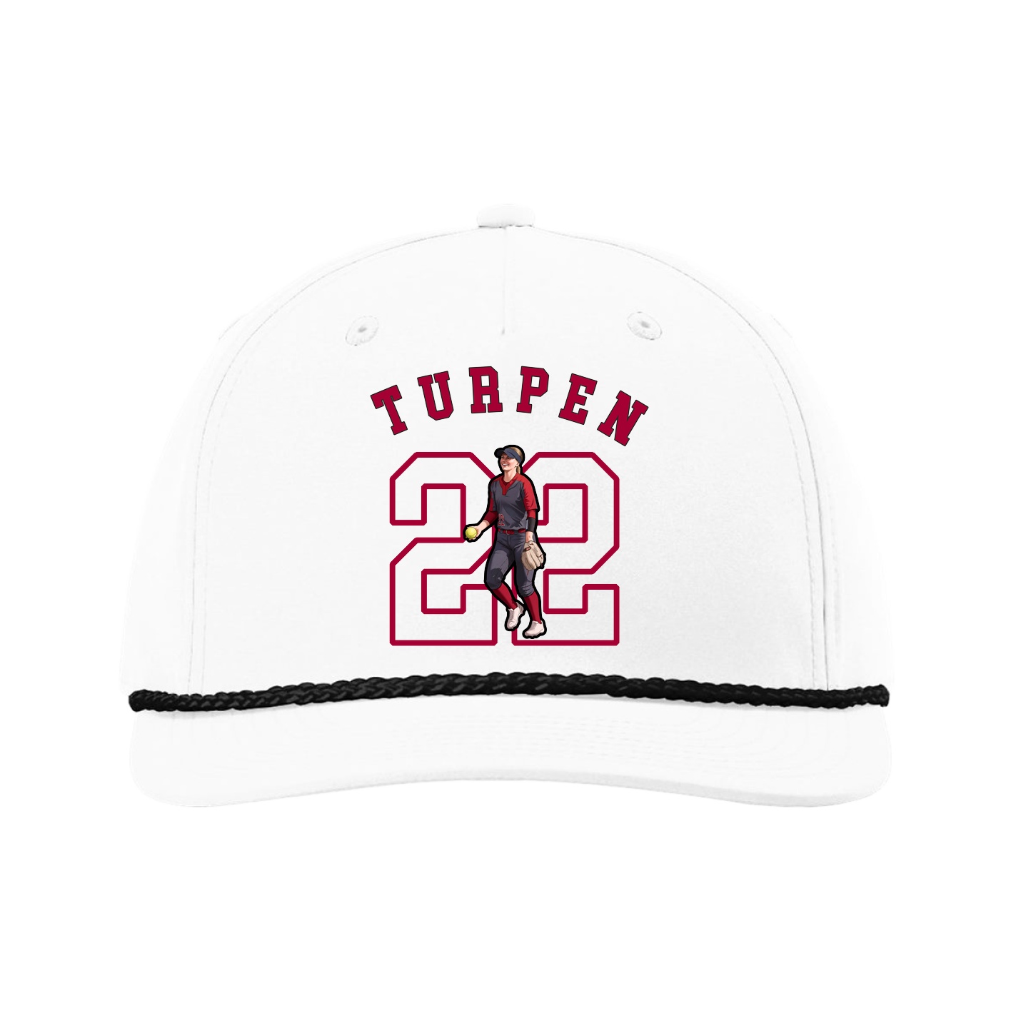 Five-Panel Classic Rope Cap — Shirsey Arch in White