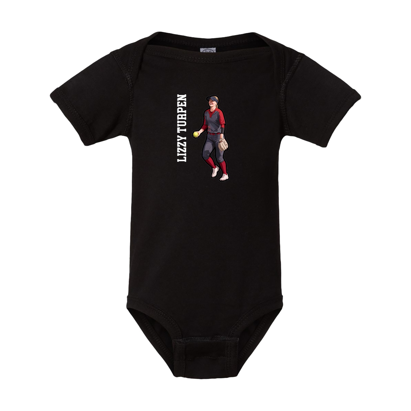 Baby Onesie — Name Vertical in Black