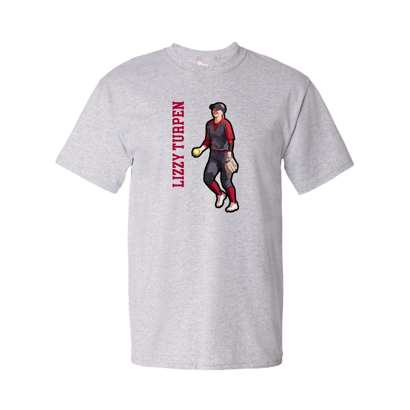 Tee — Name Vertical in Grey