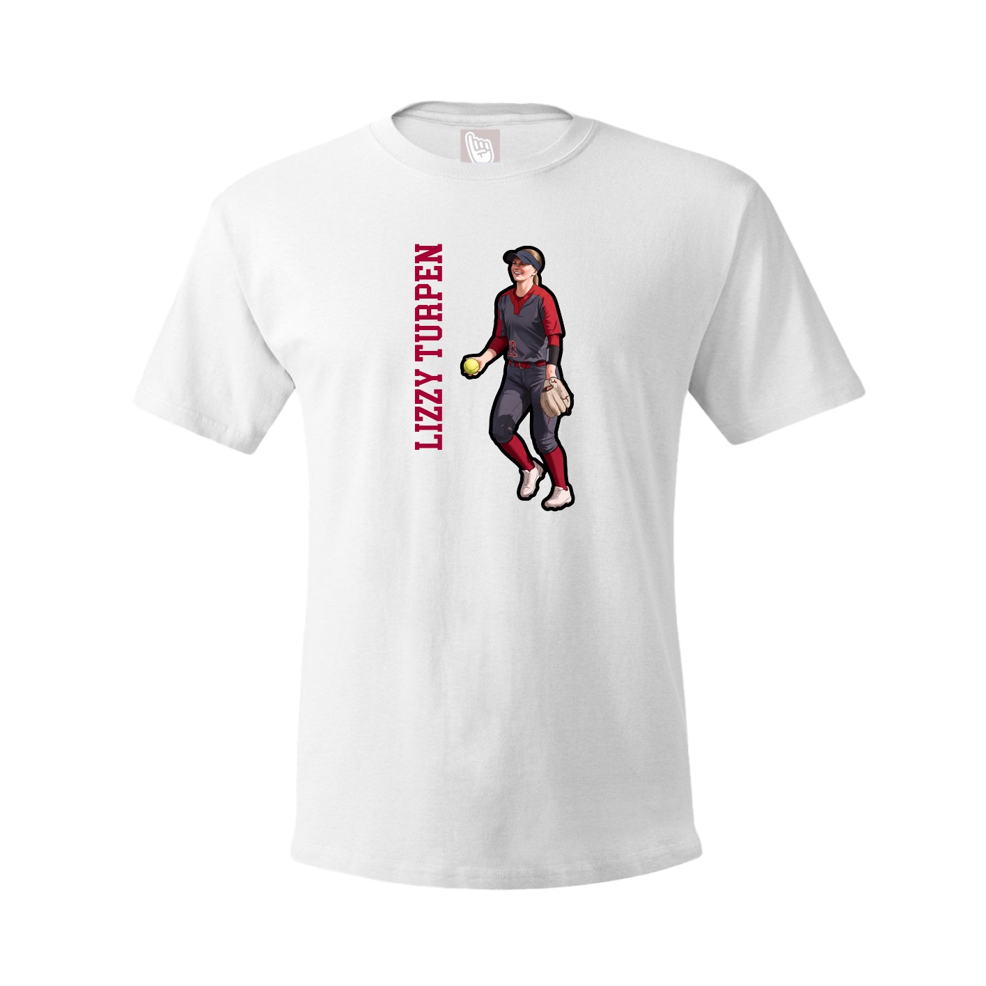 Youth Tee — Name Vertical in White