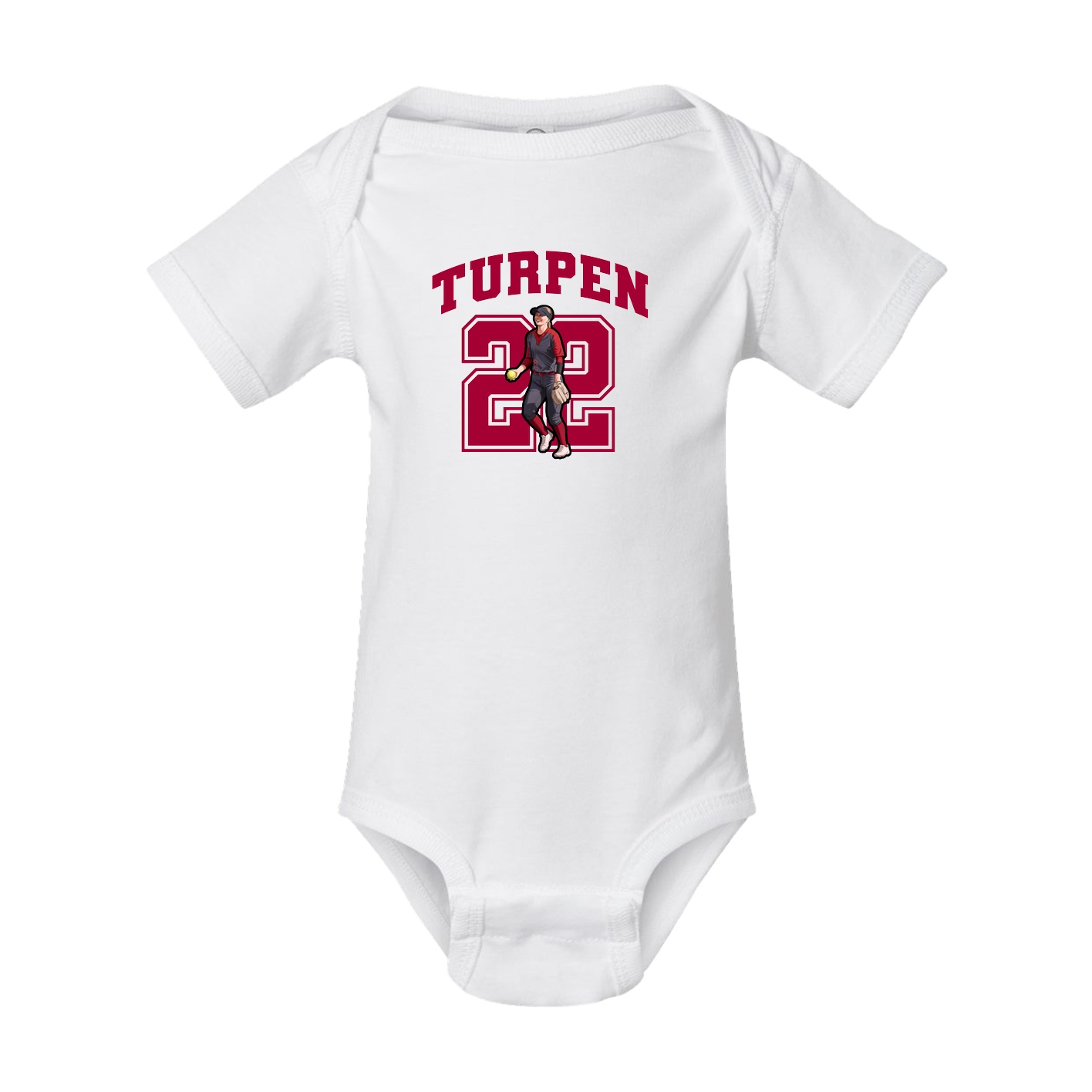 Baby Onesie — Number in White
