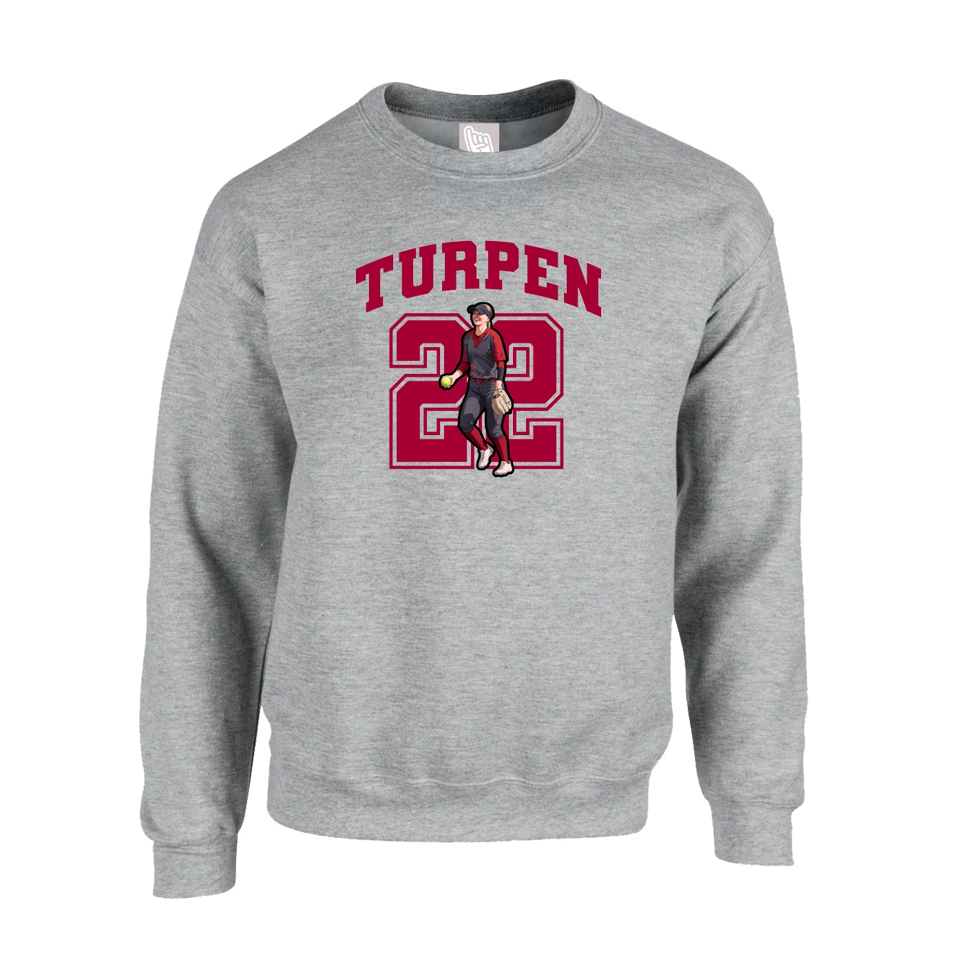 Fleece Crew — Number in Grey