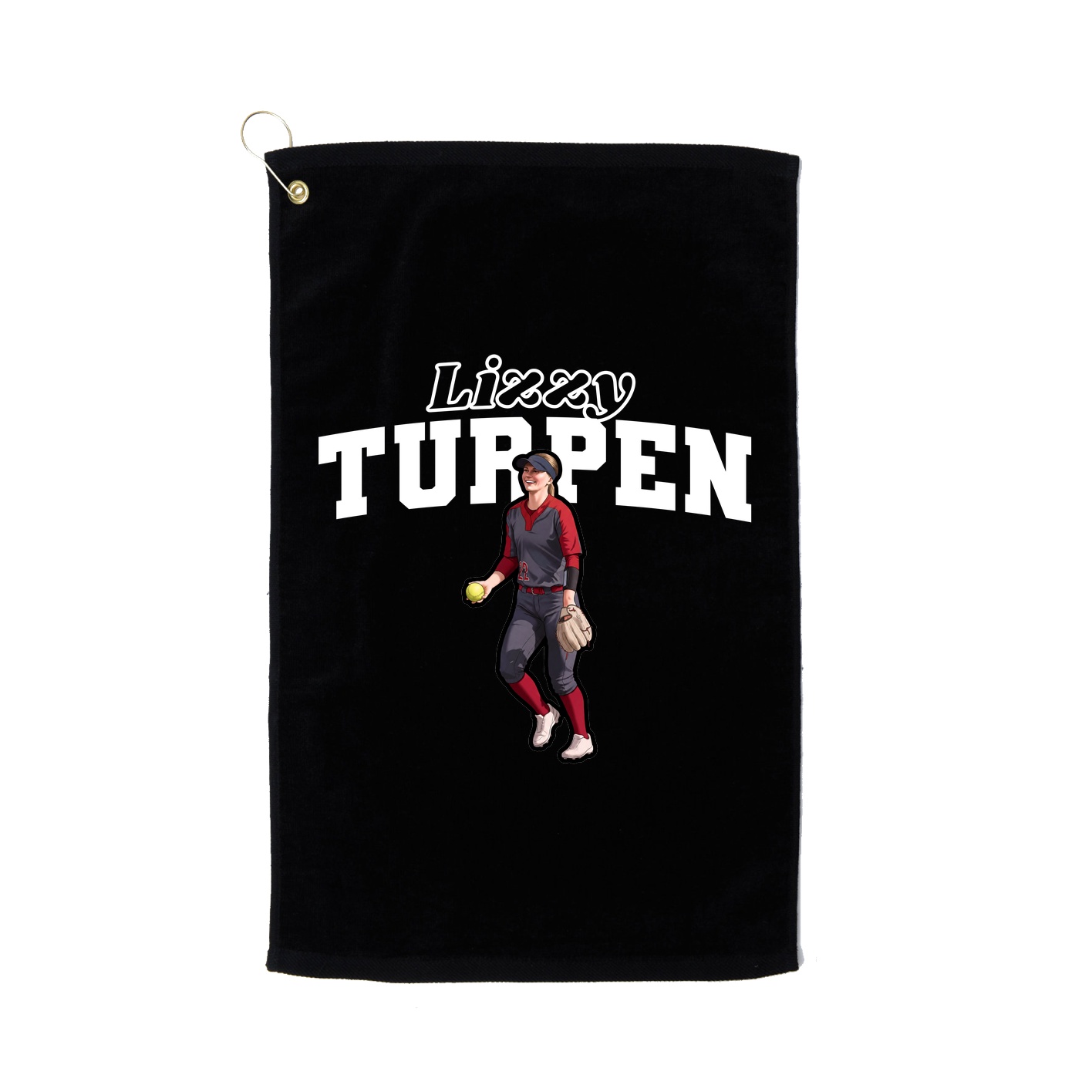 Golf Towel — Name Arch in Black