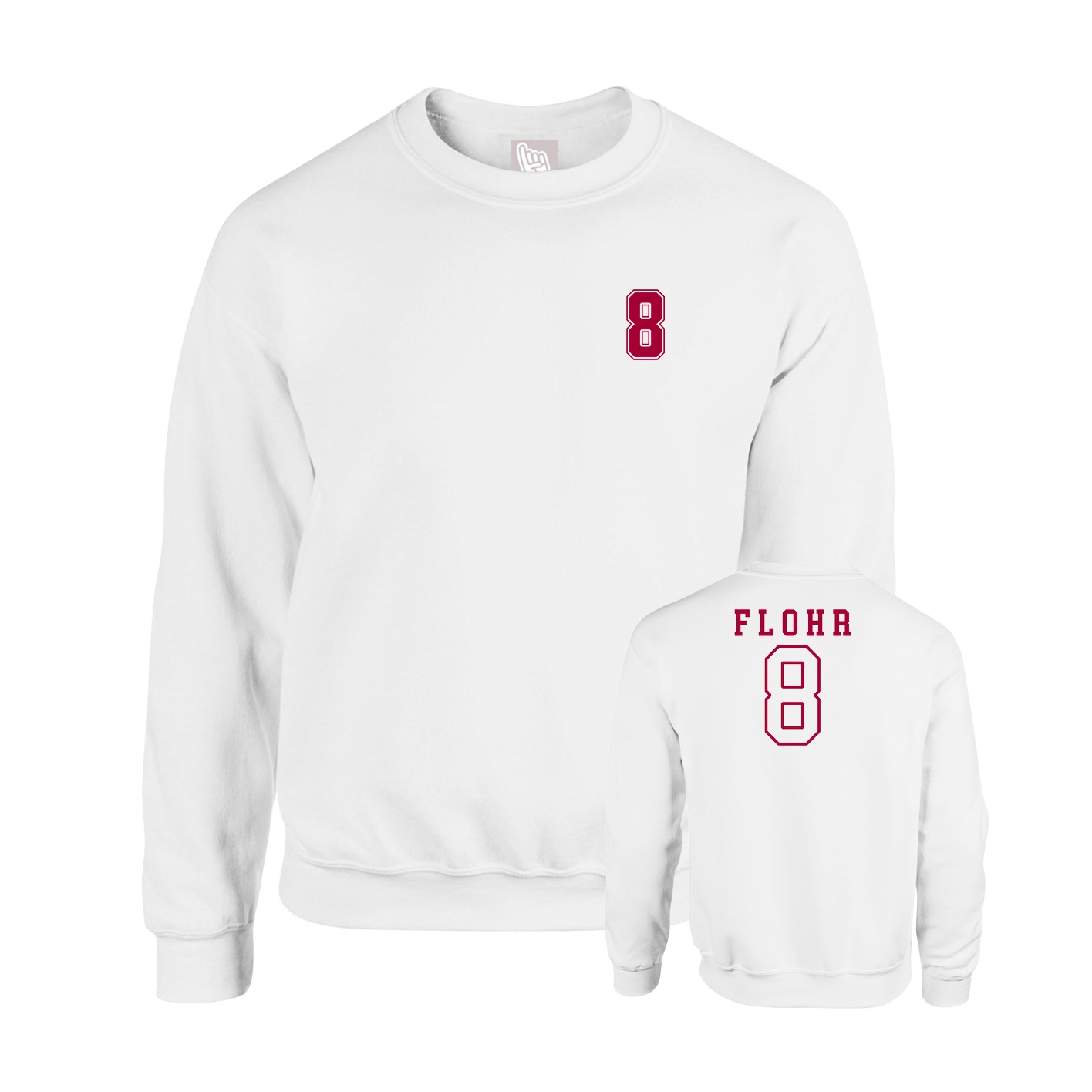 Fleece Crew — Chest Back in White