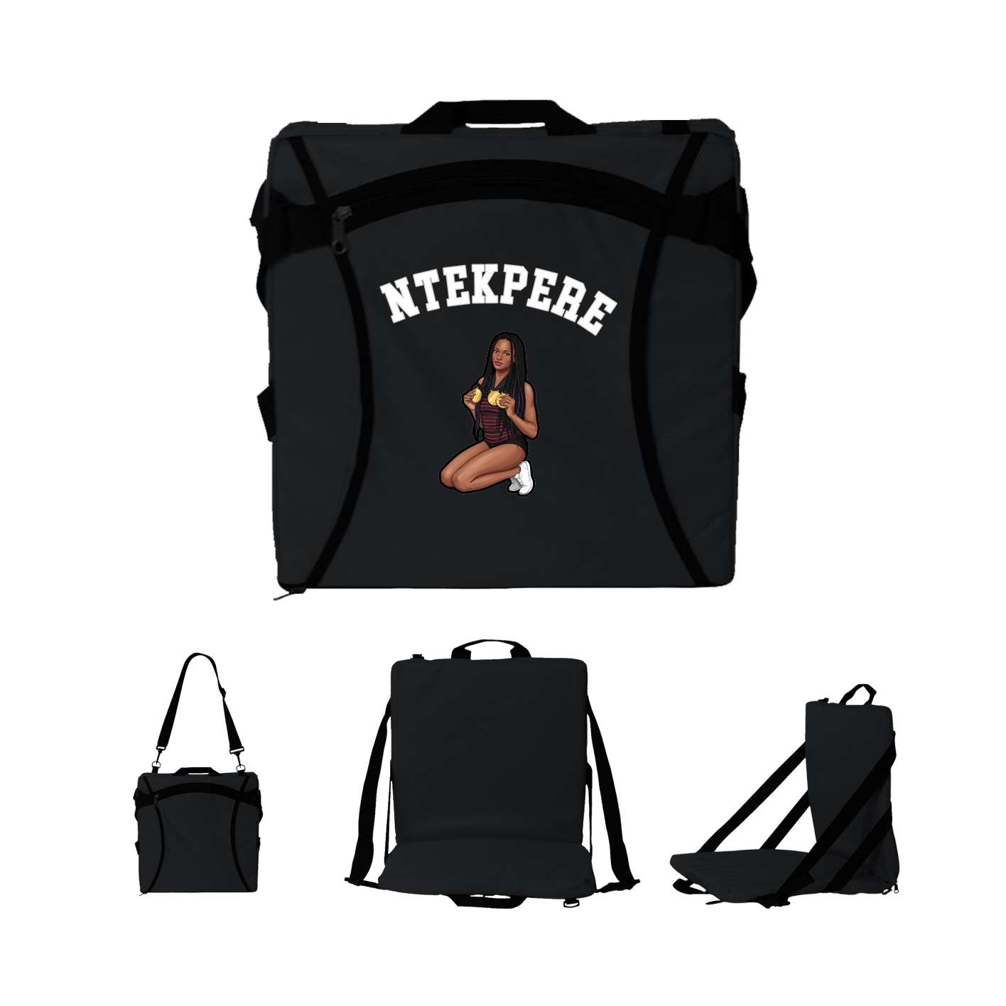 Folding Stadium Seat — Shirsey Arch in Black