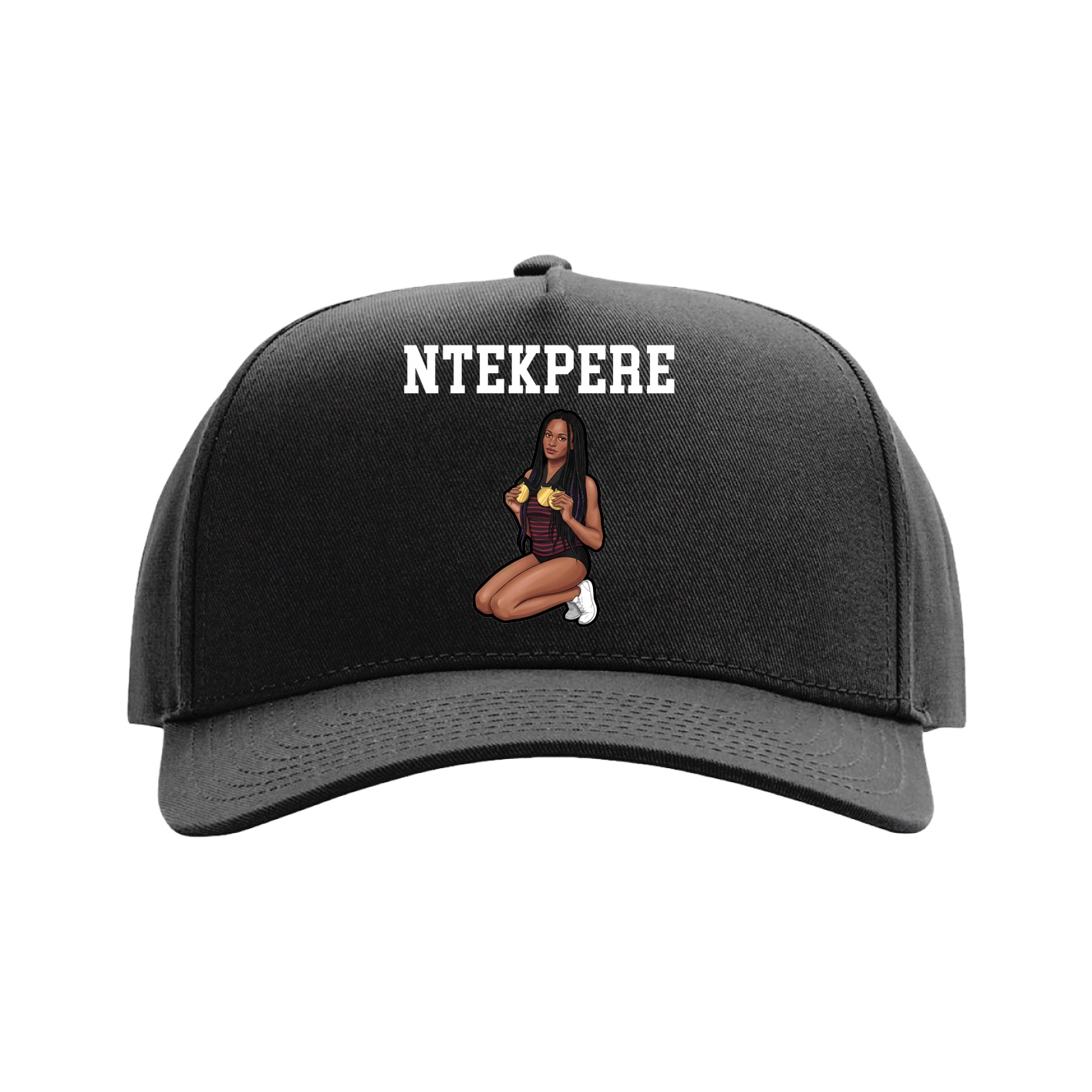 Full Fabric Five-Panel Champ Cap — Shirsey in Black