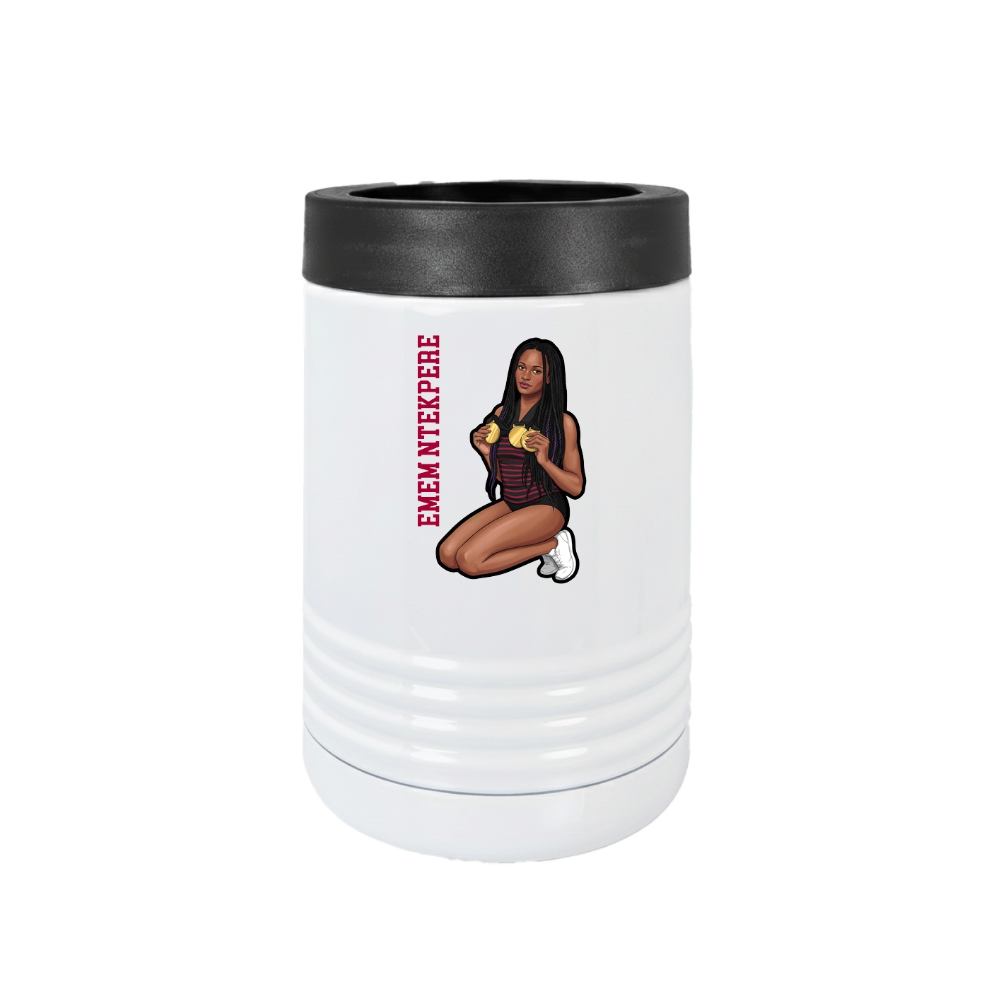 Beverage Holder — Name Vertical in White