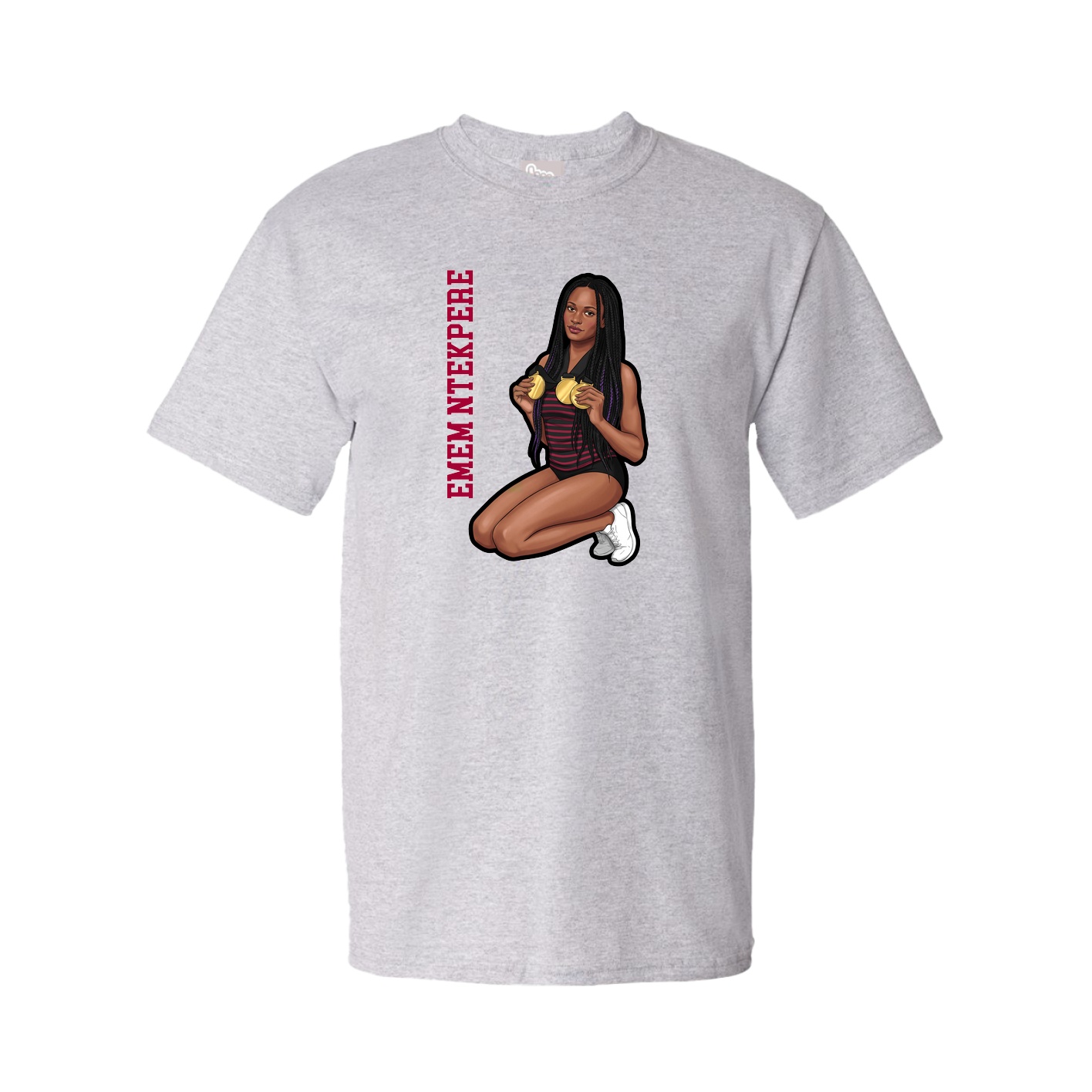 Tee — Name Vertical in Grey