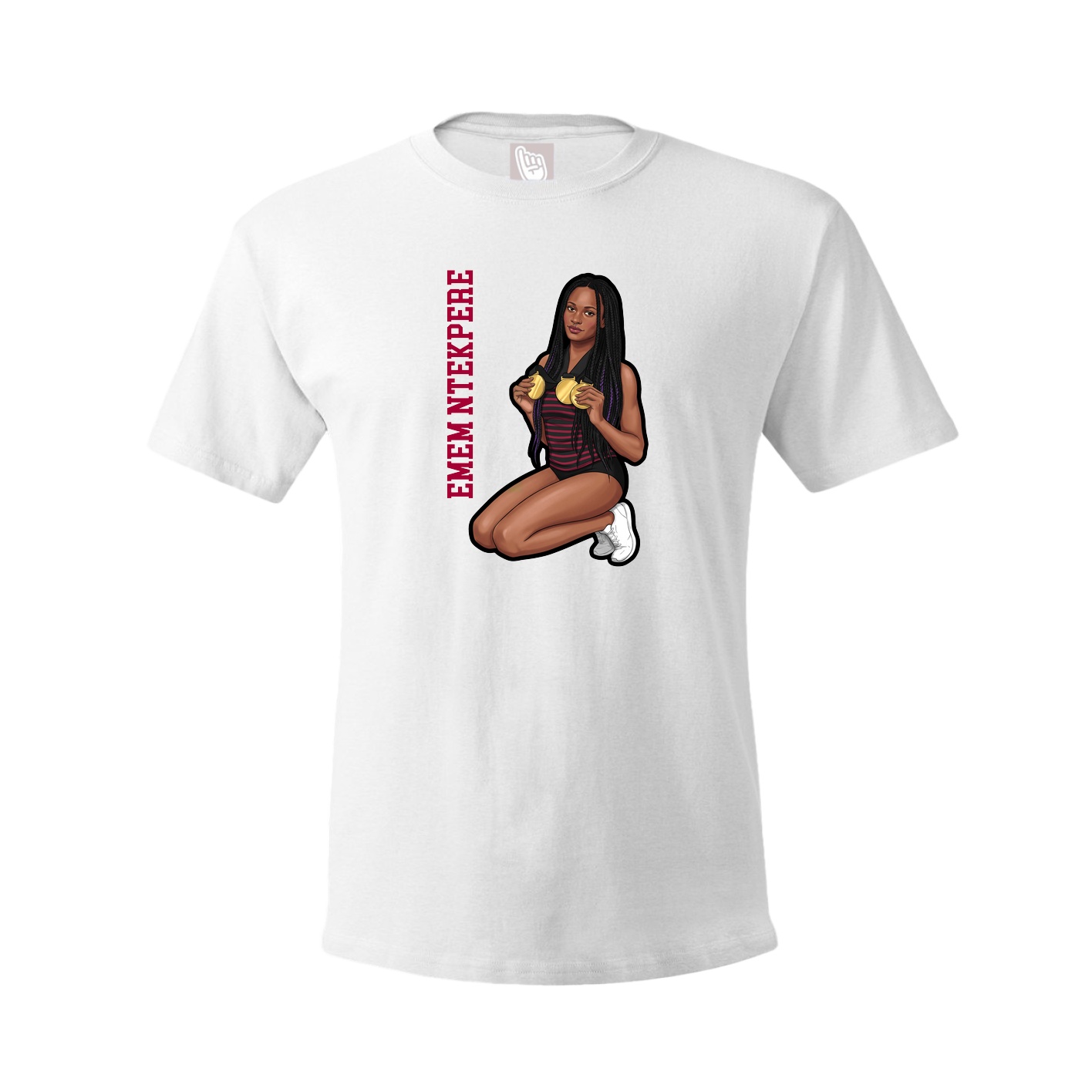 Tee — Name Vertical in White