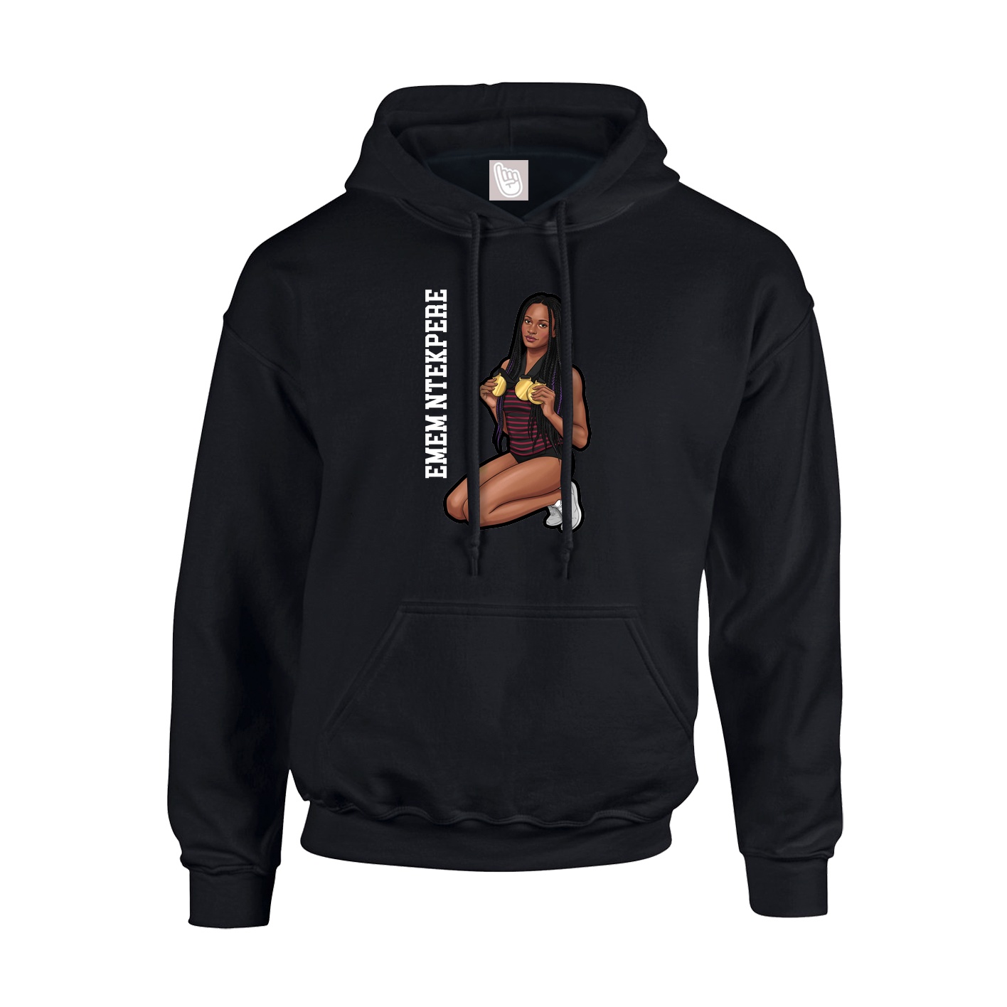 Hoodie — Name Vertical in Black