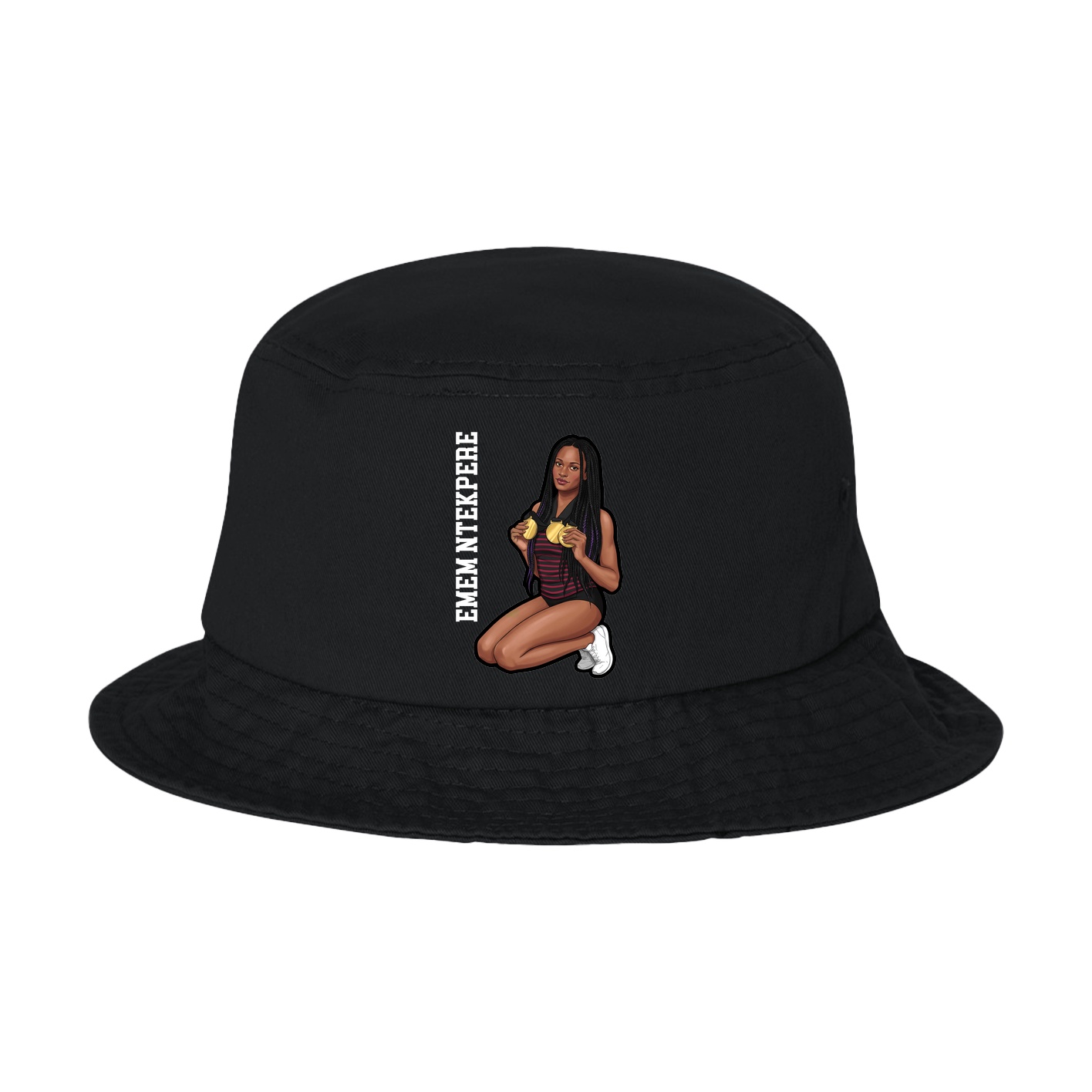 Bucket Cap — Name Vertical in Black