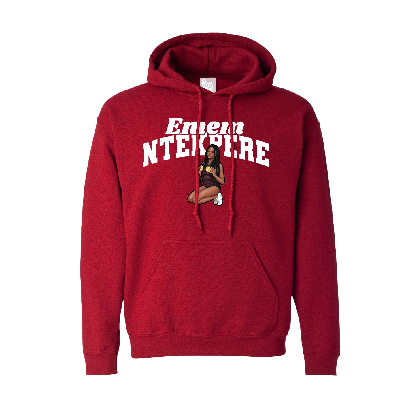 Hoodie — Signature Arch in Crimson