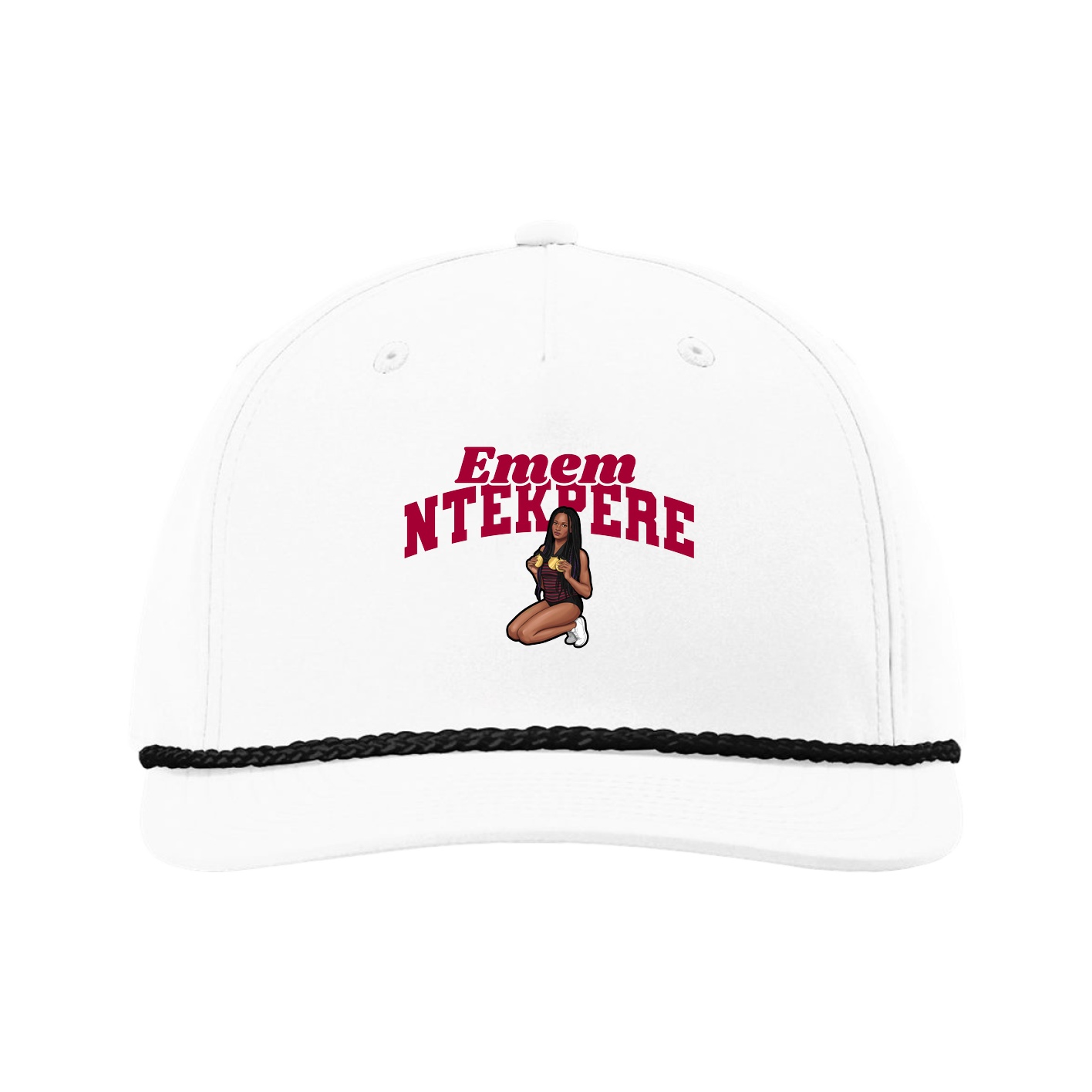 Five-Panel Classic Rope Cap — Signature Arch in White