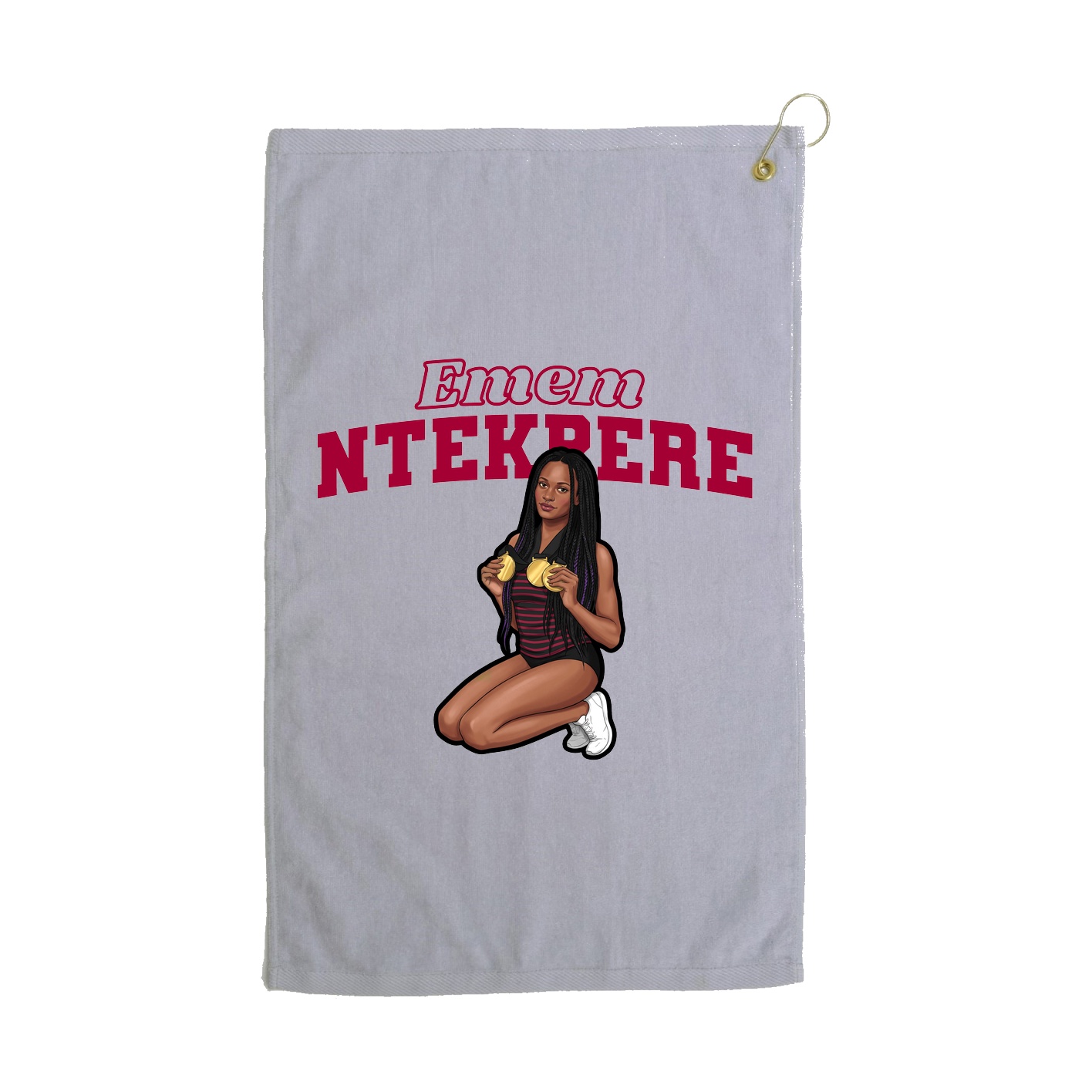 Golf Towel — Name Arch in Grey