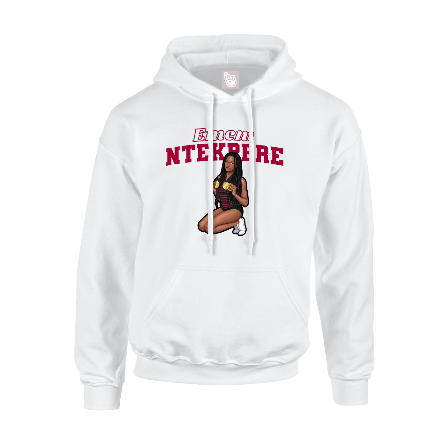Hoodie — Name Arch in White