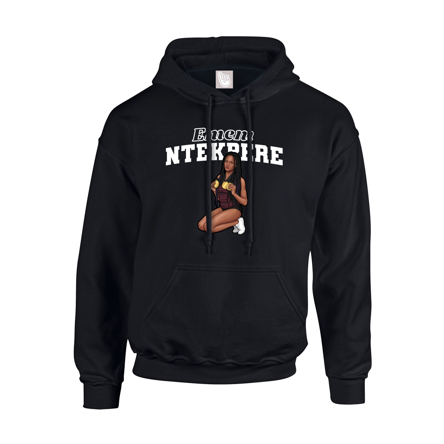 Youth Hoodie — Name Arch in Black