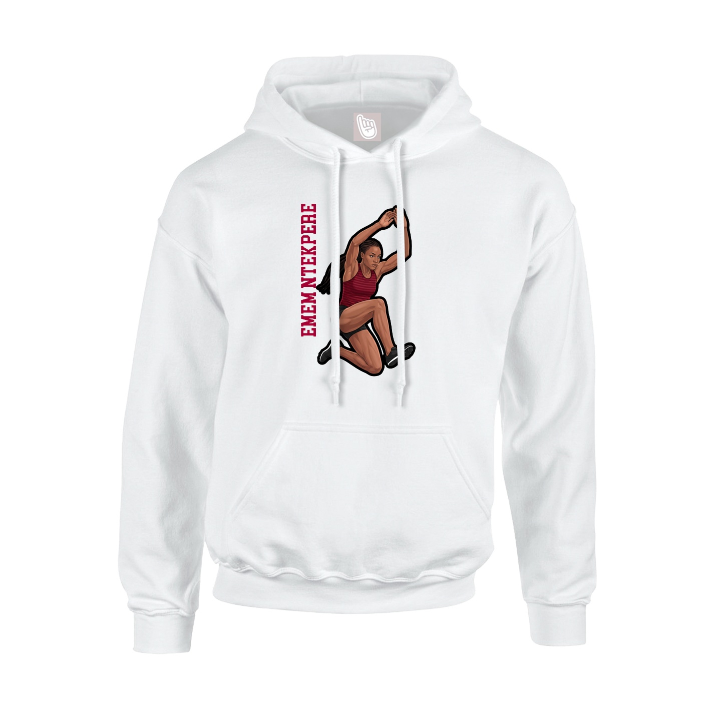 Hoodie — Name Vertical in White