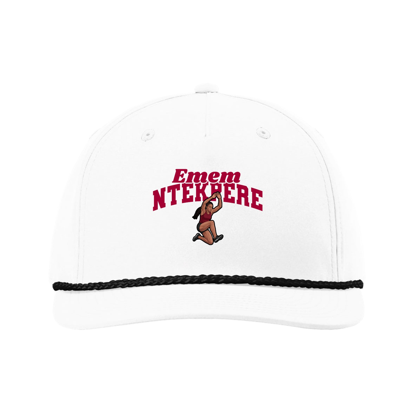 Five-Panel Classic Rope Cap — Signature Arch in White