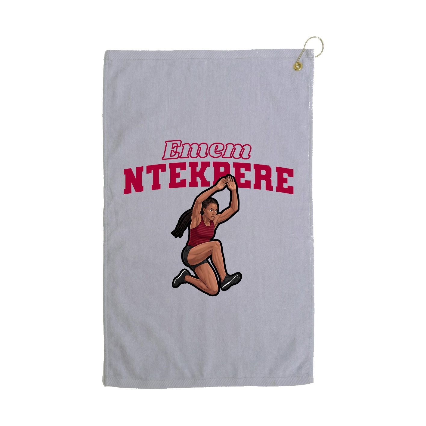 Golf Towel — Name Arch in Grey