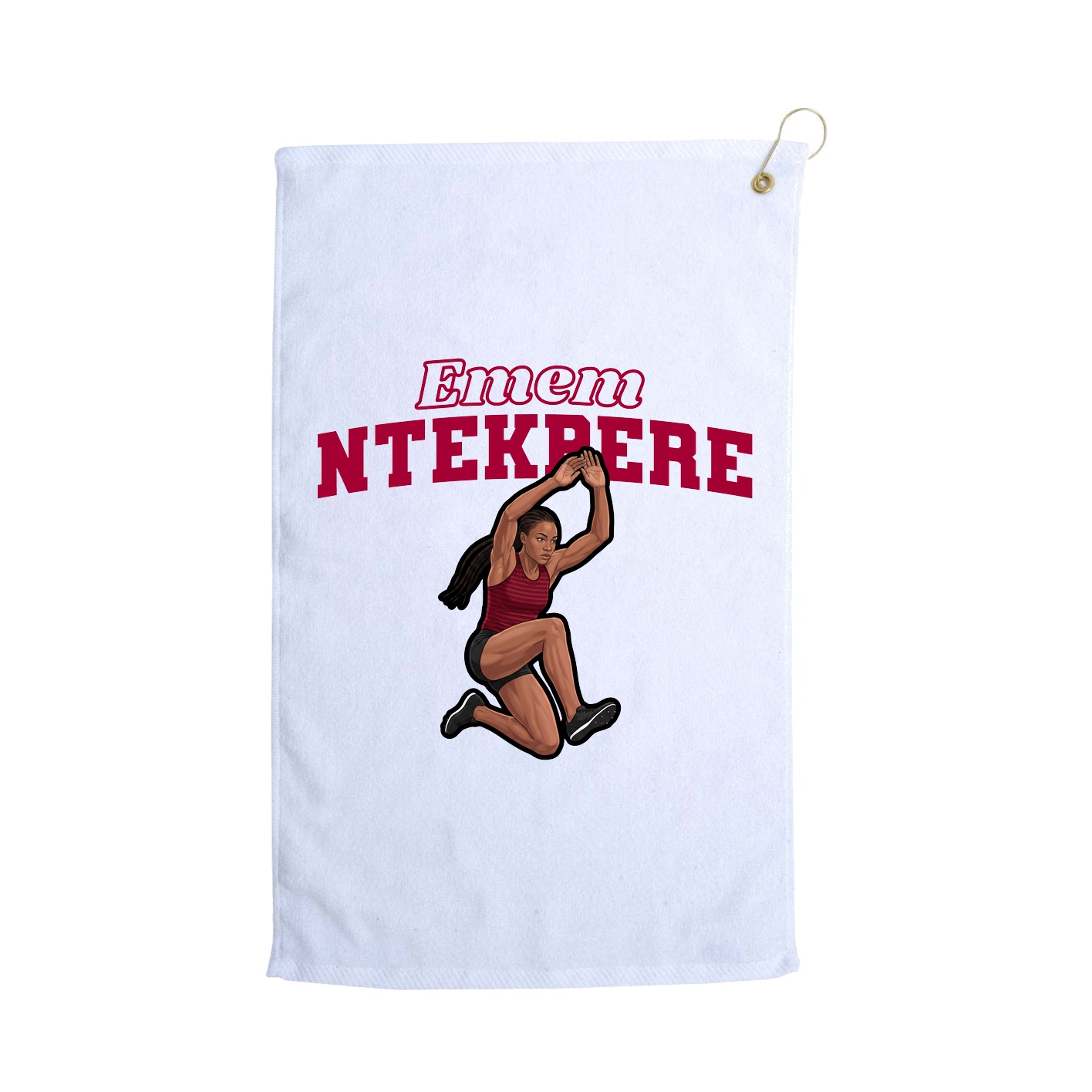 Golf Towel — Name Arch in White