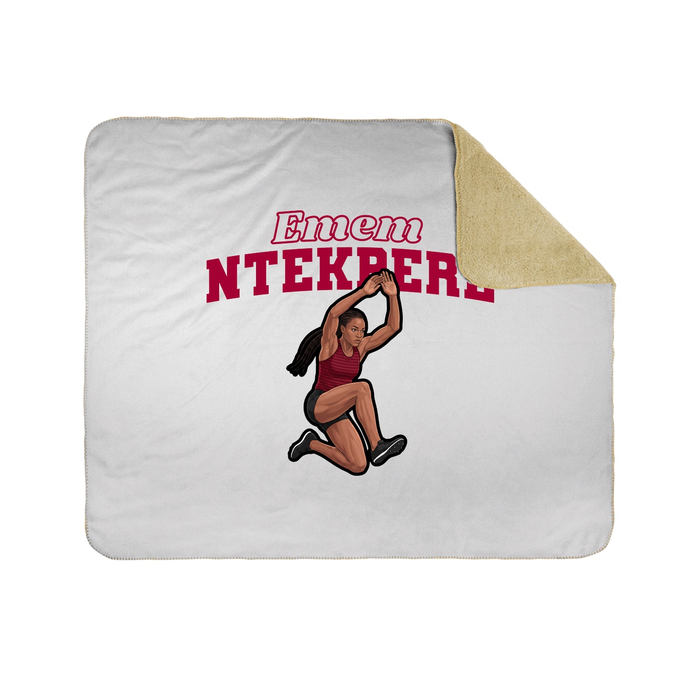 Throw Blanket — Name Arch in White