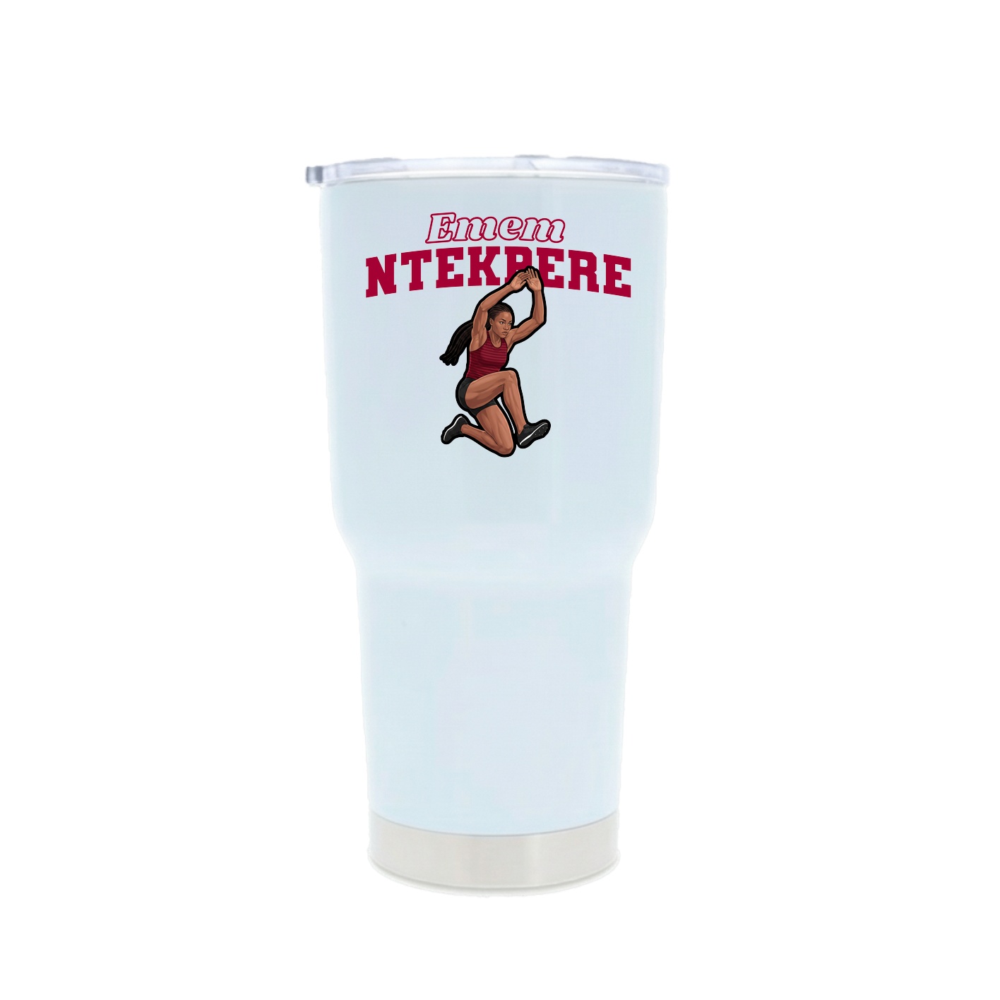 30oz Stainless Steel Tumbler — Name Arch in White