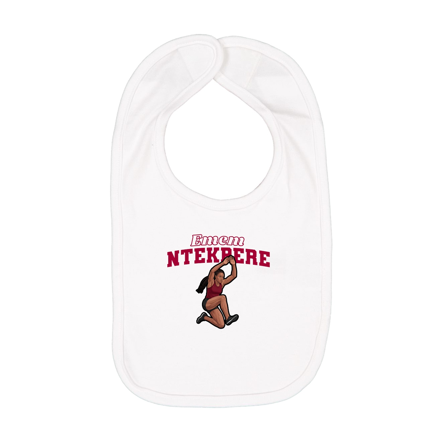 Infant Bib — Name Arch in White