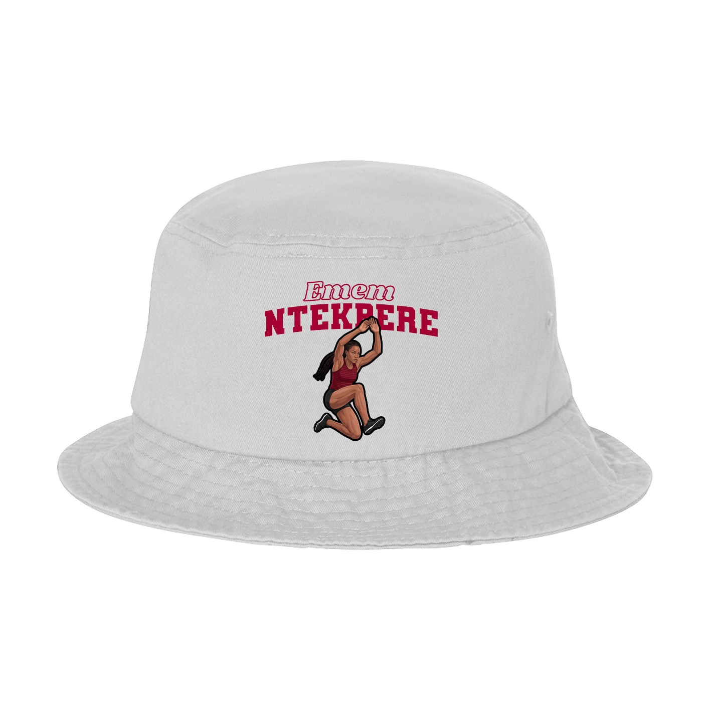 Bucket Cap — Name Arch in White