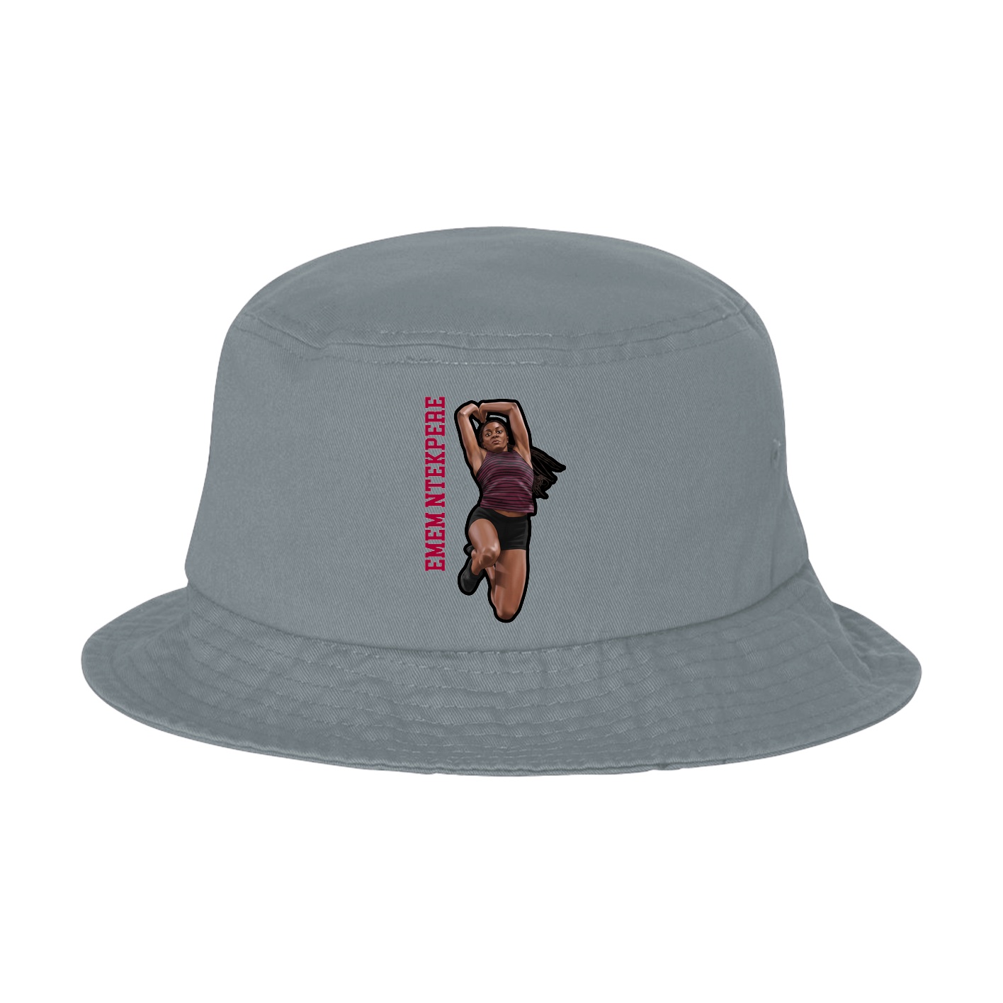 Bucket Cap — Name Vertical in Grey
