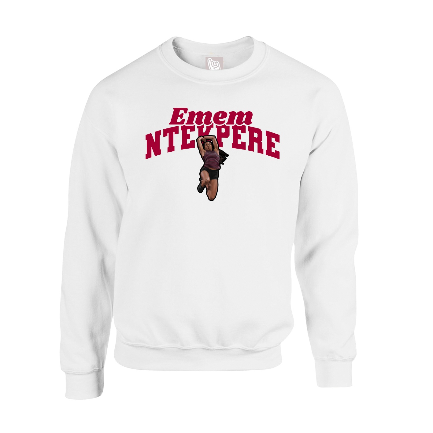 Fleece Crew — Signature Arch in White