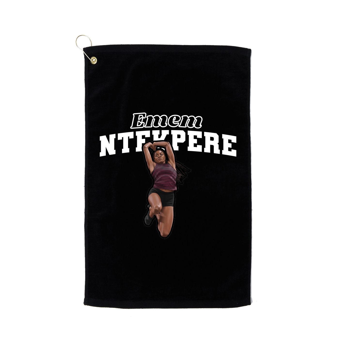 Golf Towel — Name Arch in Black