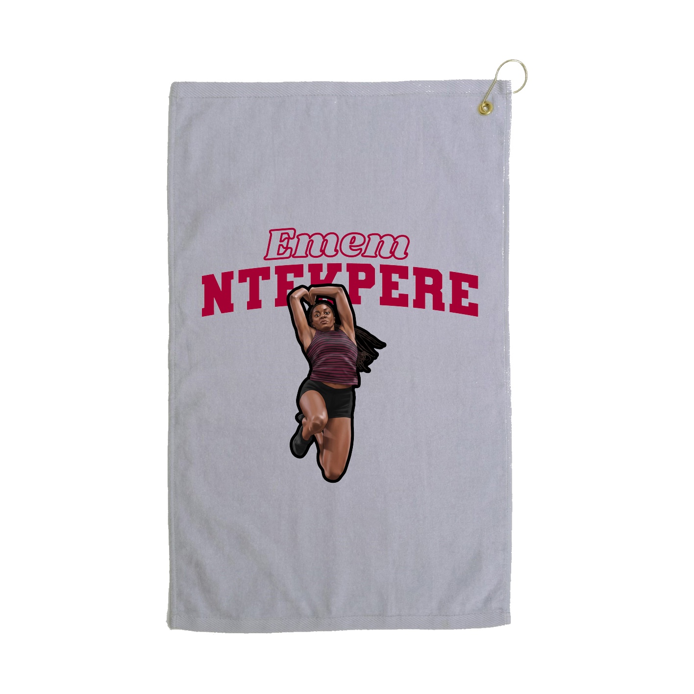 Golf Towel — Name Arch in Grey
