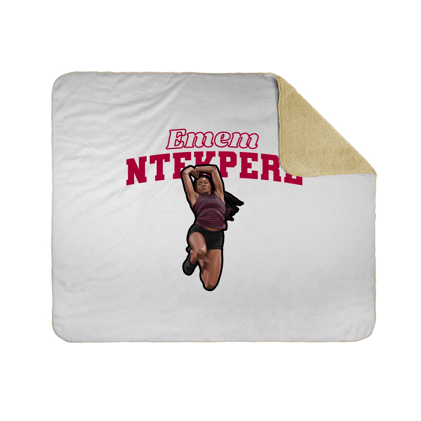 Throw Blanket — Name Arch in White