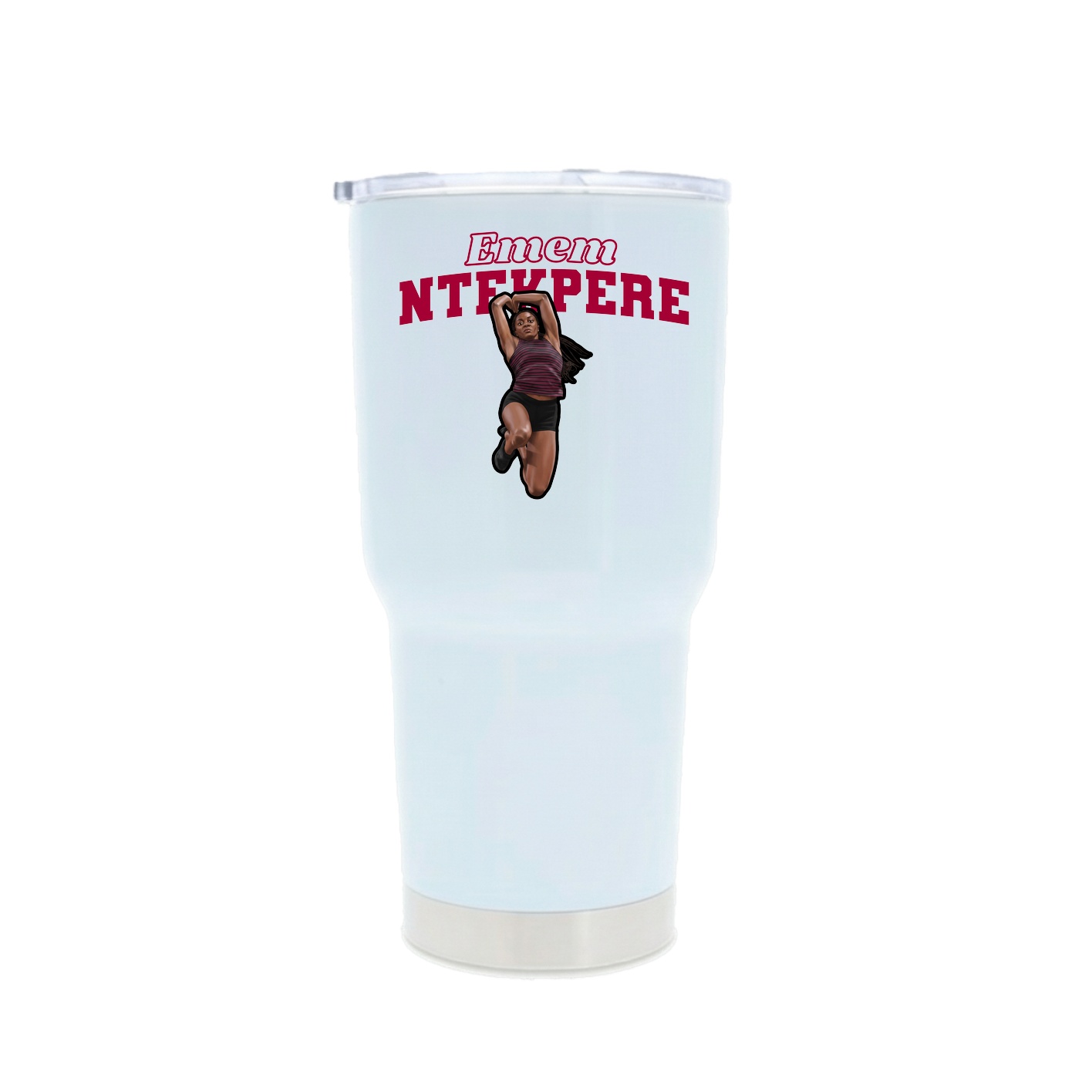 30oz Stainless Steel Tumbler — Name Arch in White