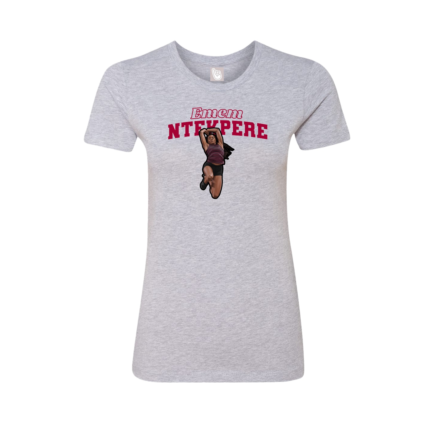 Womens Tee — Name Arch in Grey