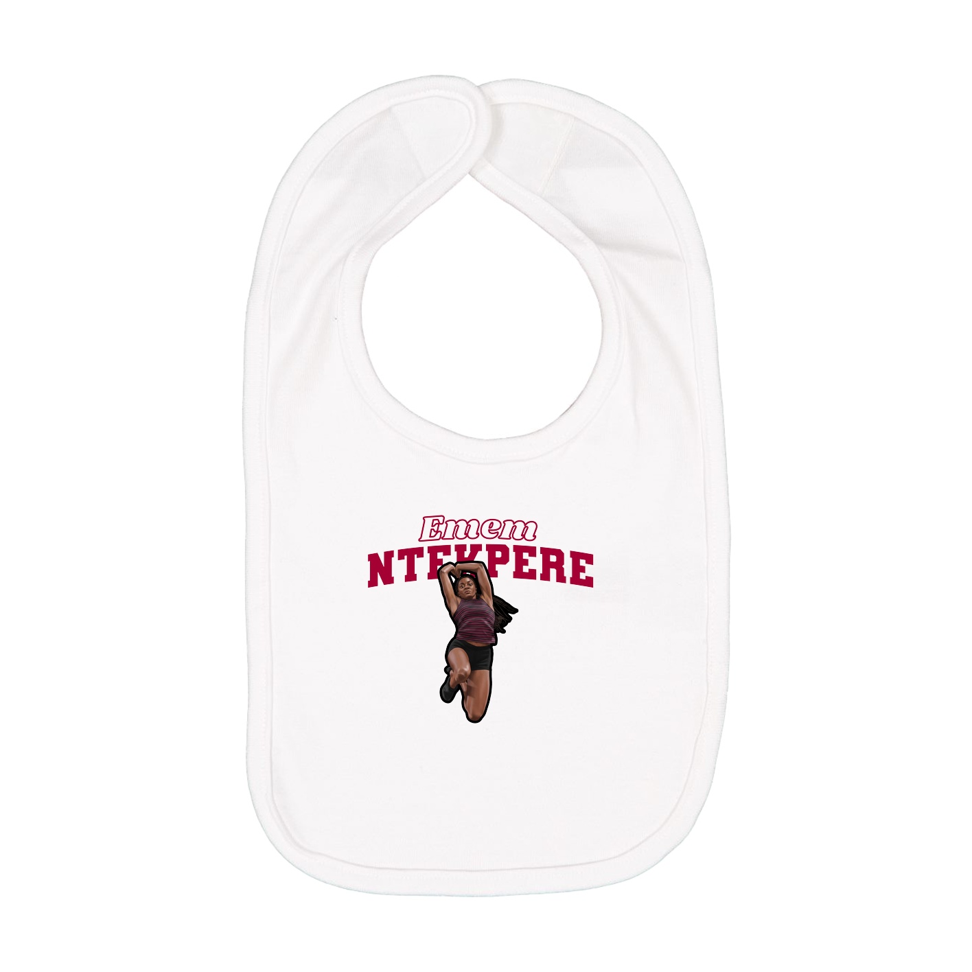 Infant Bib — Name Arch in White