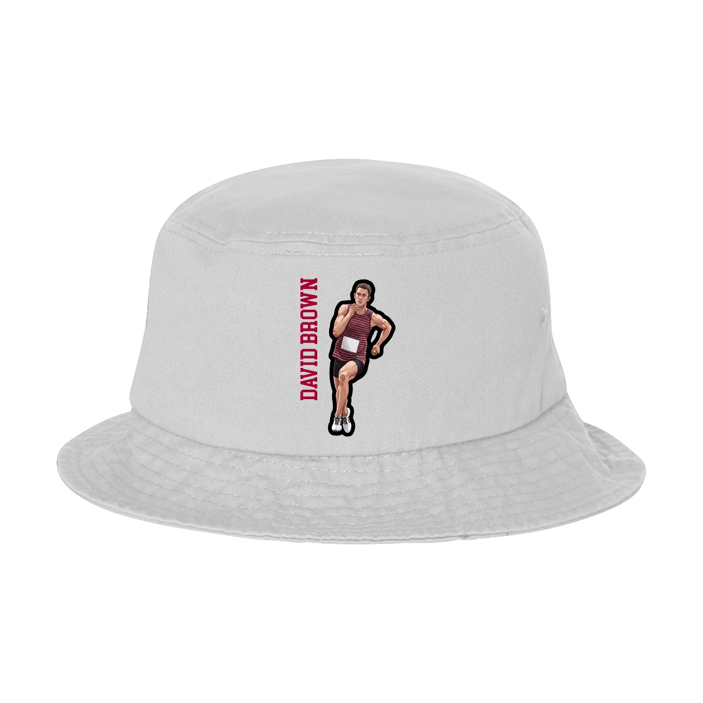 Bucket Cap — Name Vertical in White