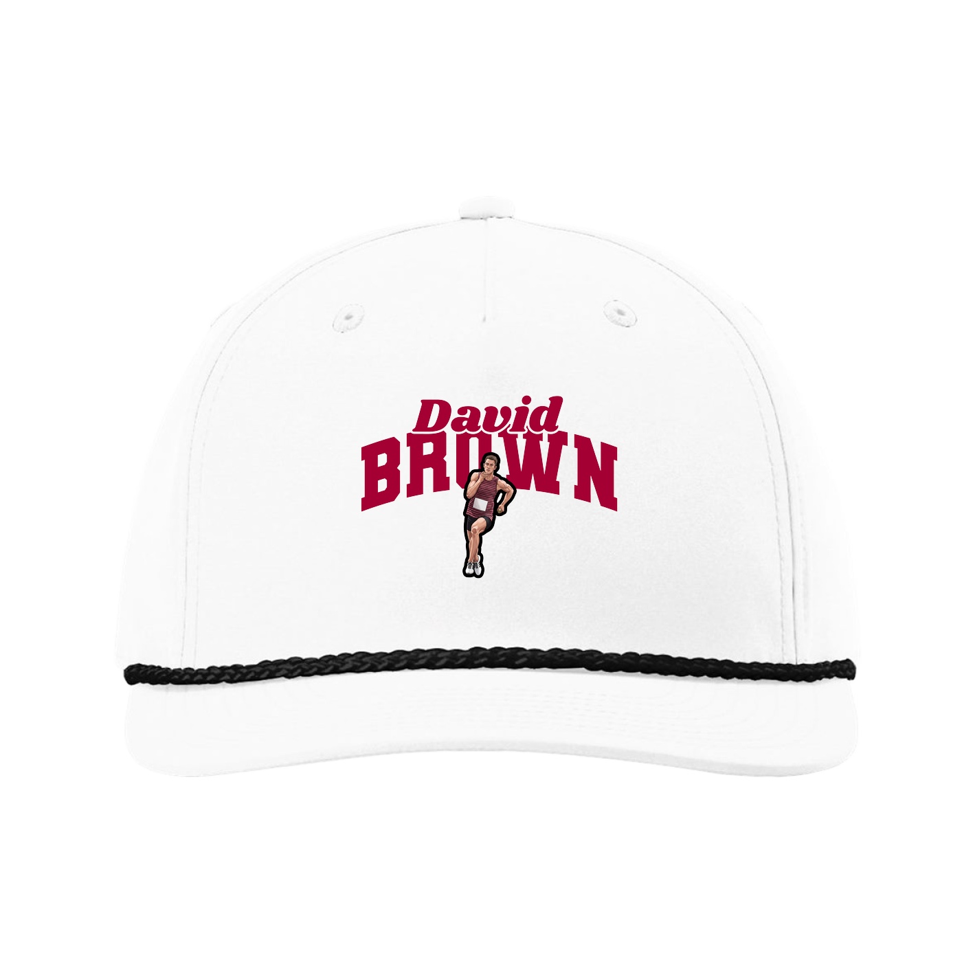 Five-Panel Classic Rope Cap — Signature Arch in White