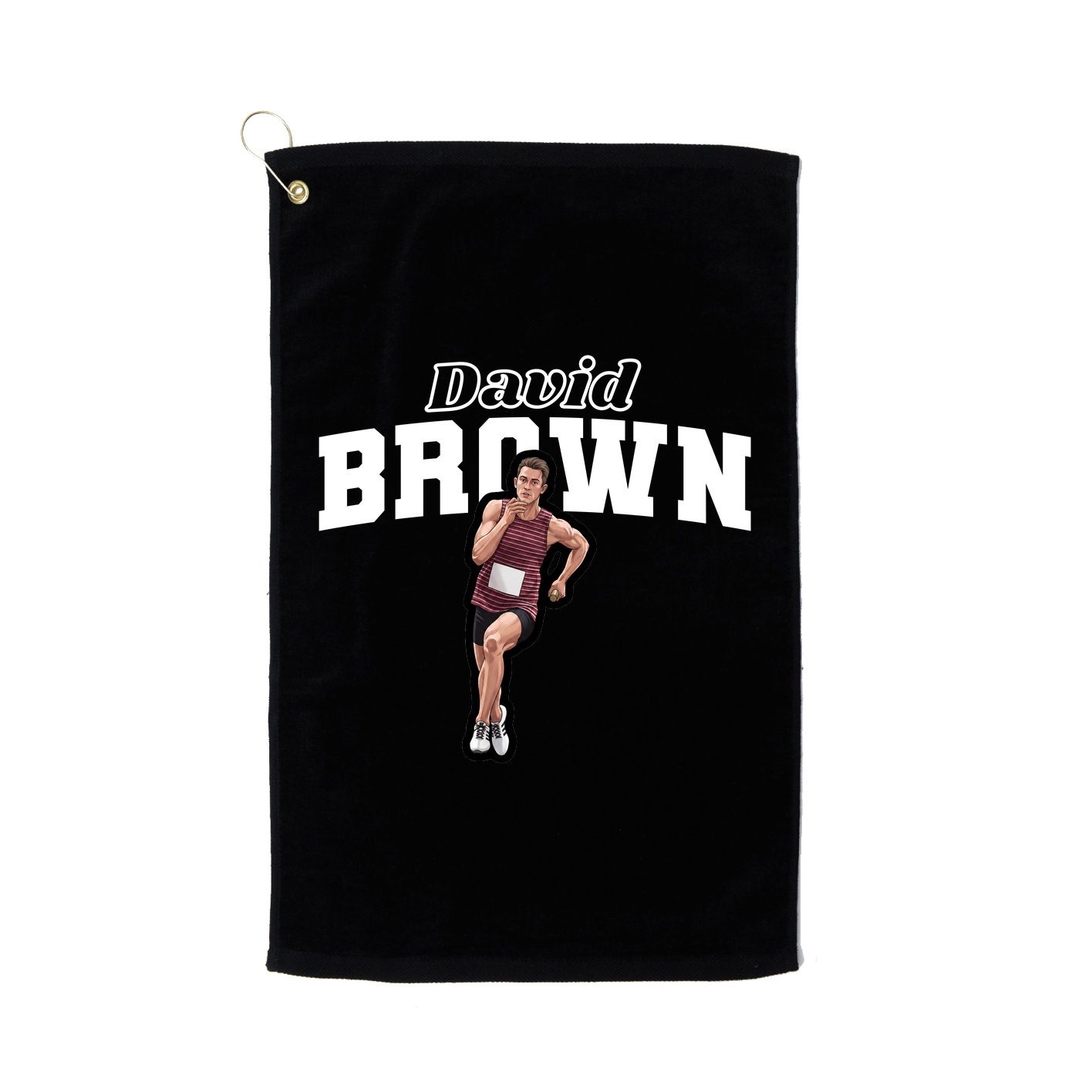 Golf Towel — Name Arch in Black