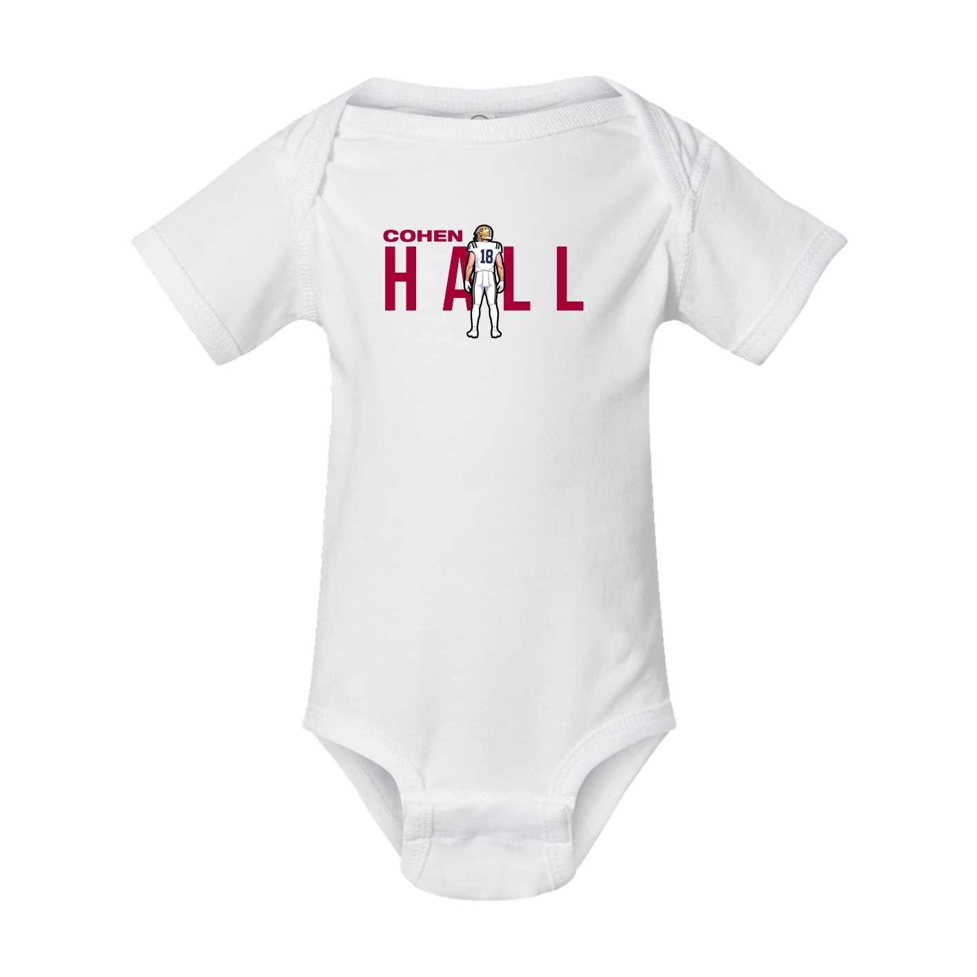 Baby Onesie — Player Name in White