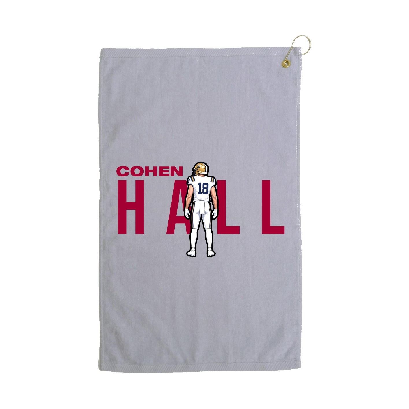 Golf Towel — Player Name in Grey