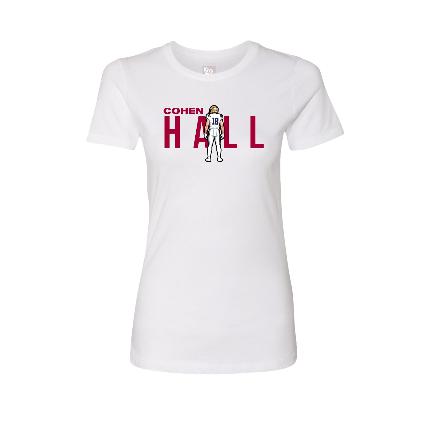 Fitted Women's Tee — Player Name in White