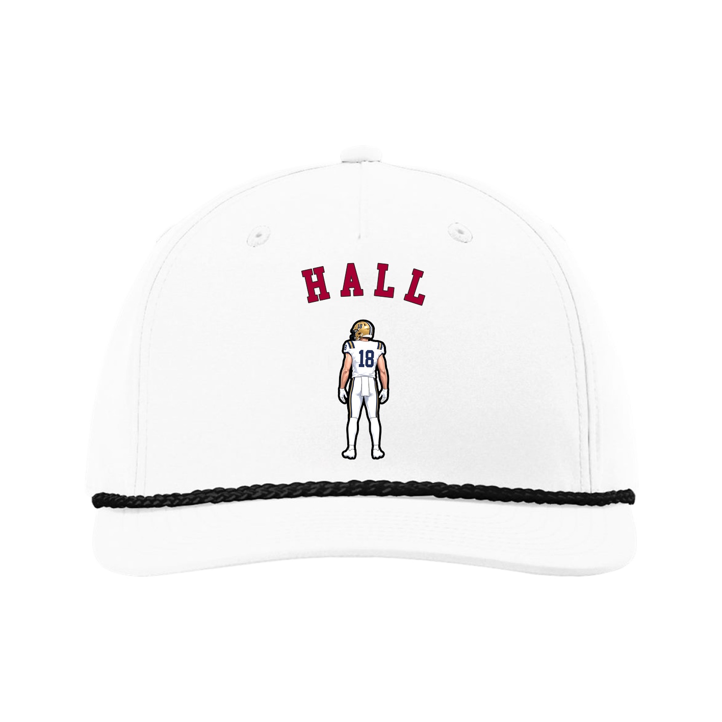 Five-Panel Classic Rope Cap — Shirsey Arch in White