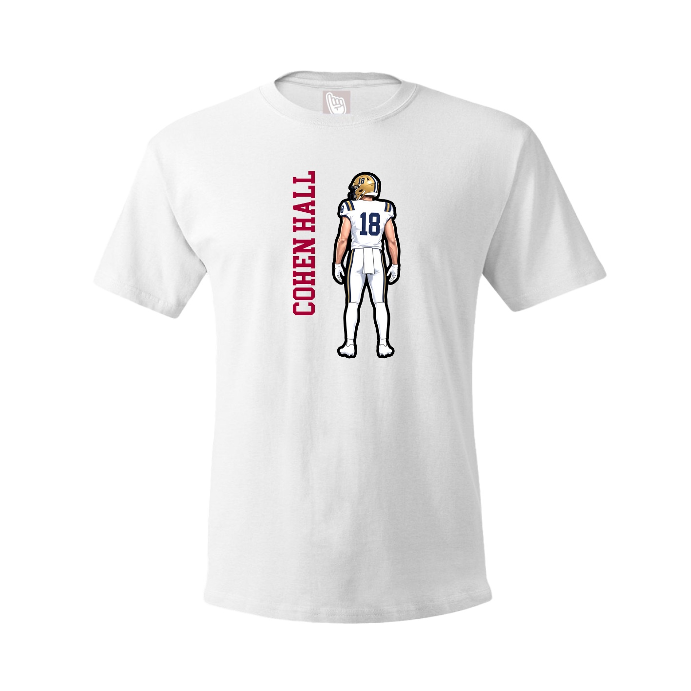 Tee — Name Vertical in White